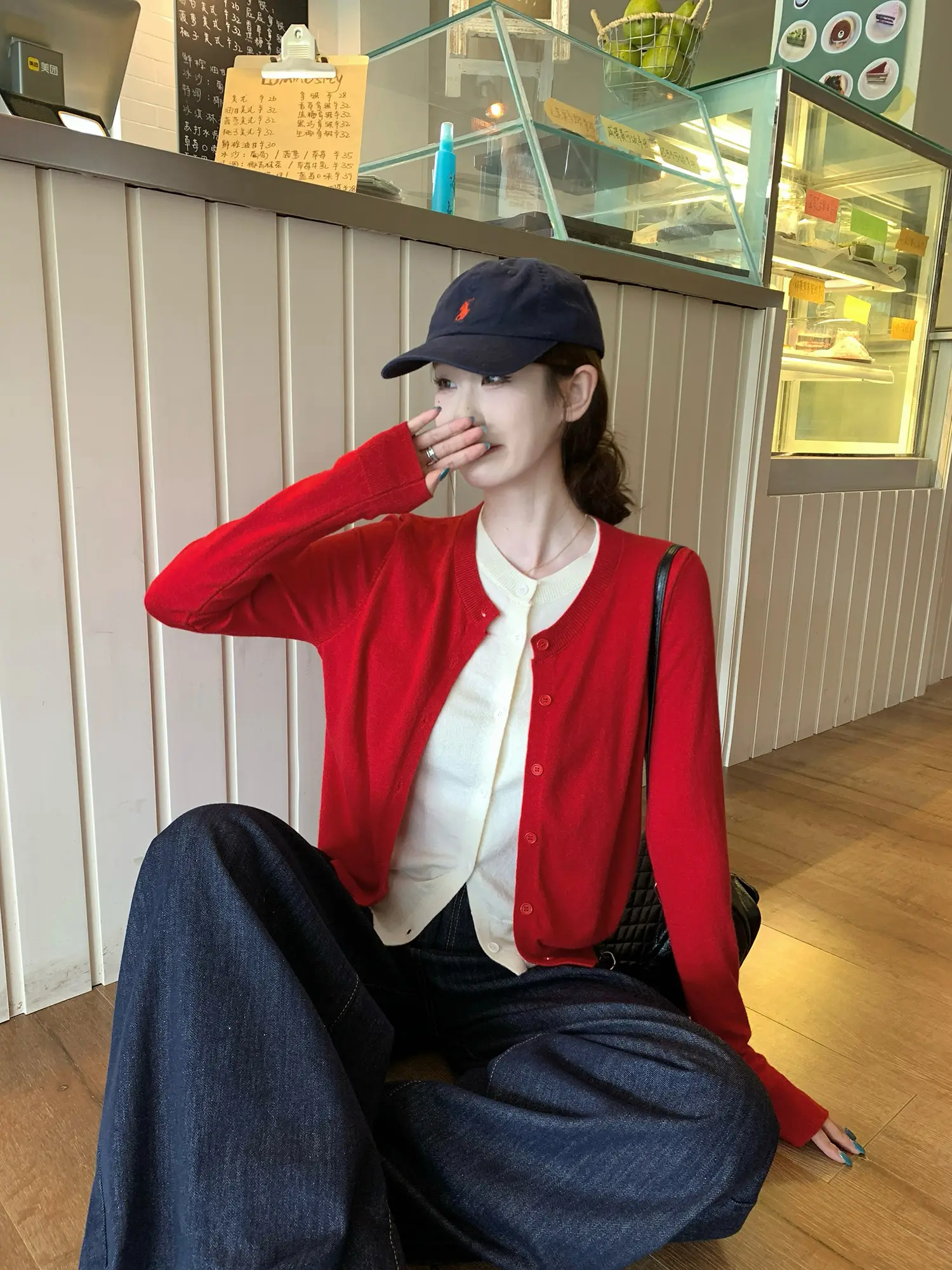 투웨이 레이어드 긴소매 니트 카디건 상세 이미지 42