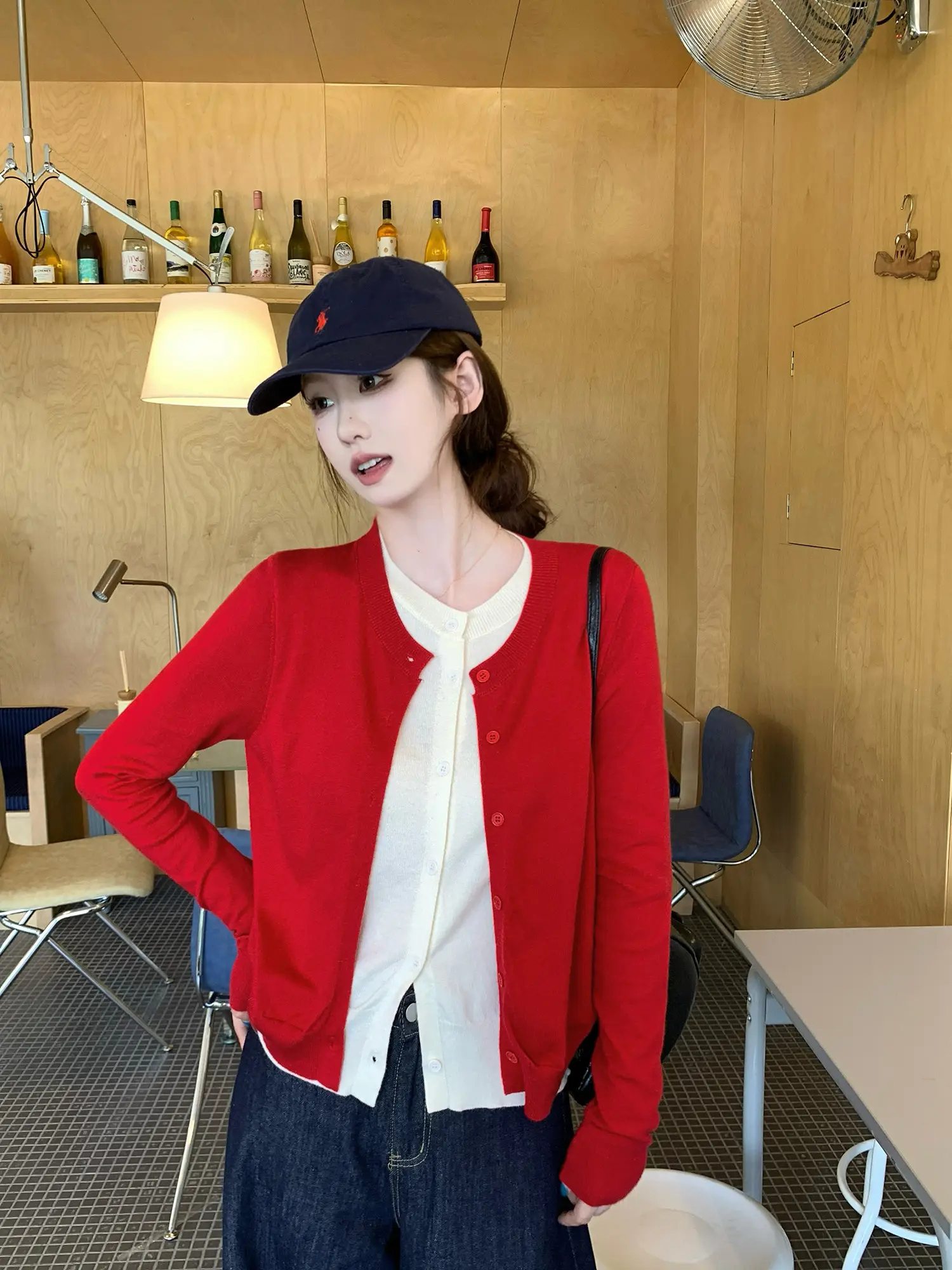 투웨이 레이어드 긴소매 니트 카디건 상세 이미지 45
