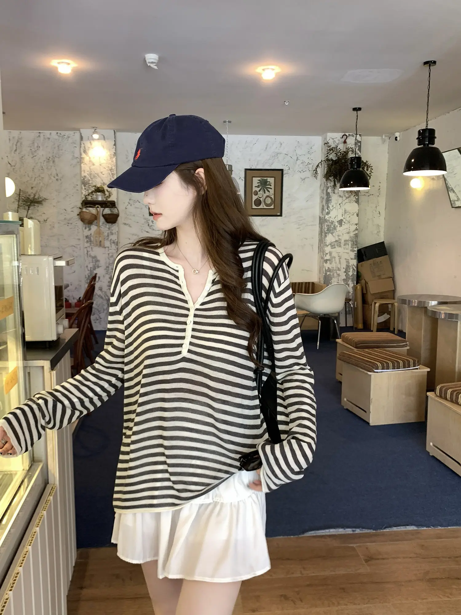 스트라이프 루즈 티셔츠 상세 이미지 4