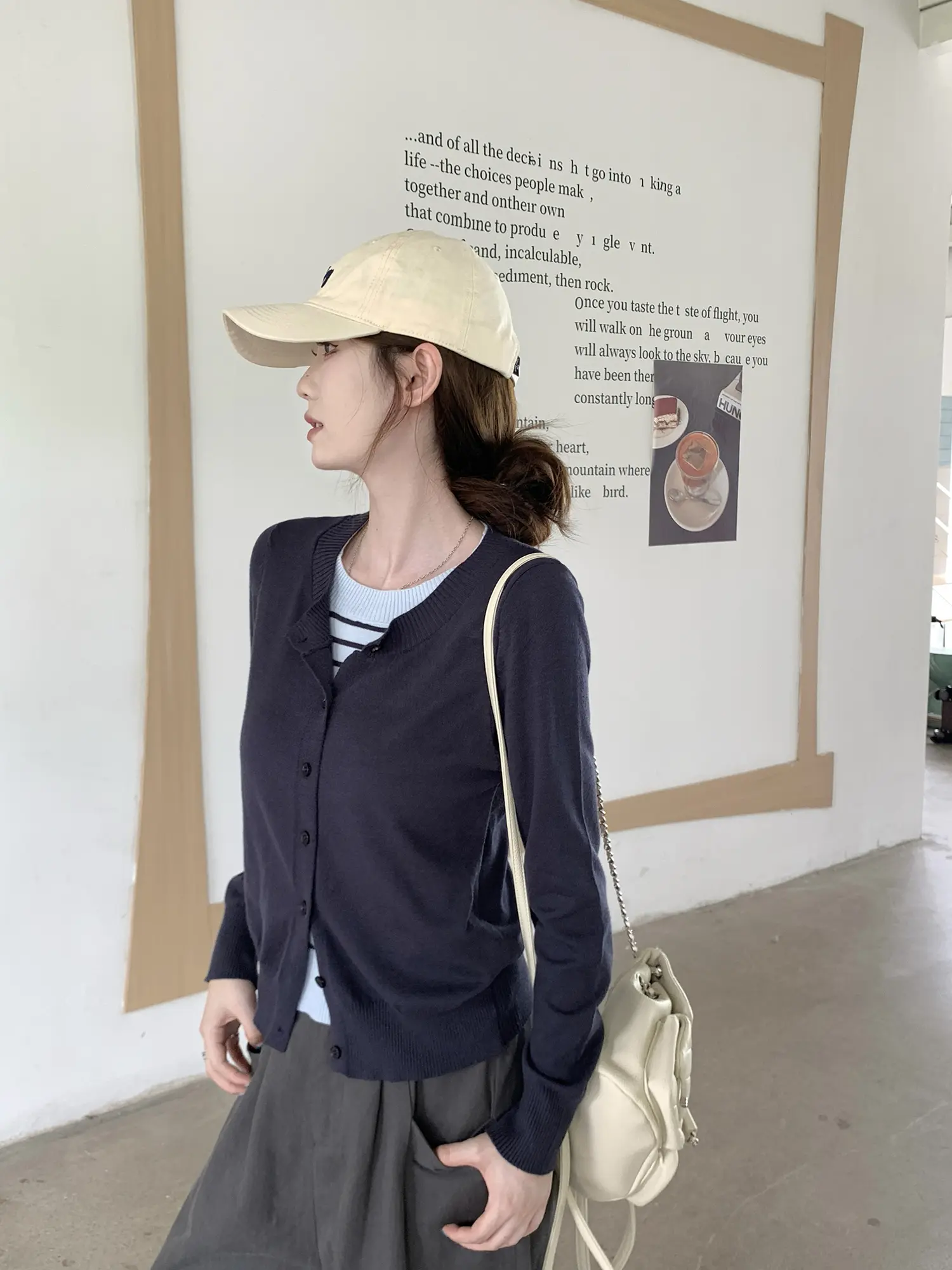 프렌치 감성 레이어드 니트 카디건 상세 이미지 5