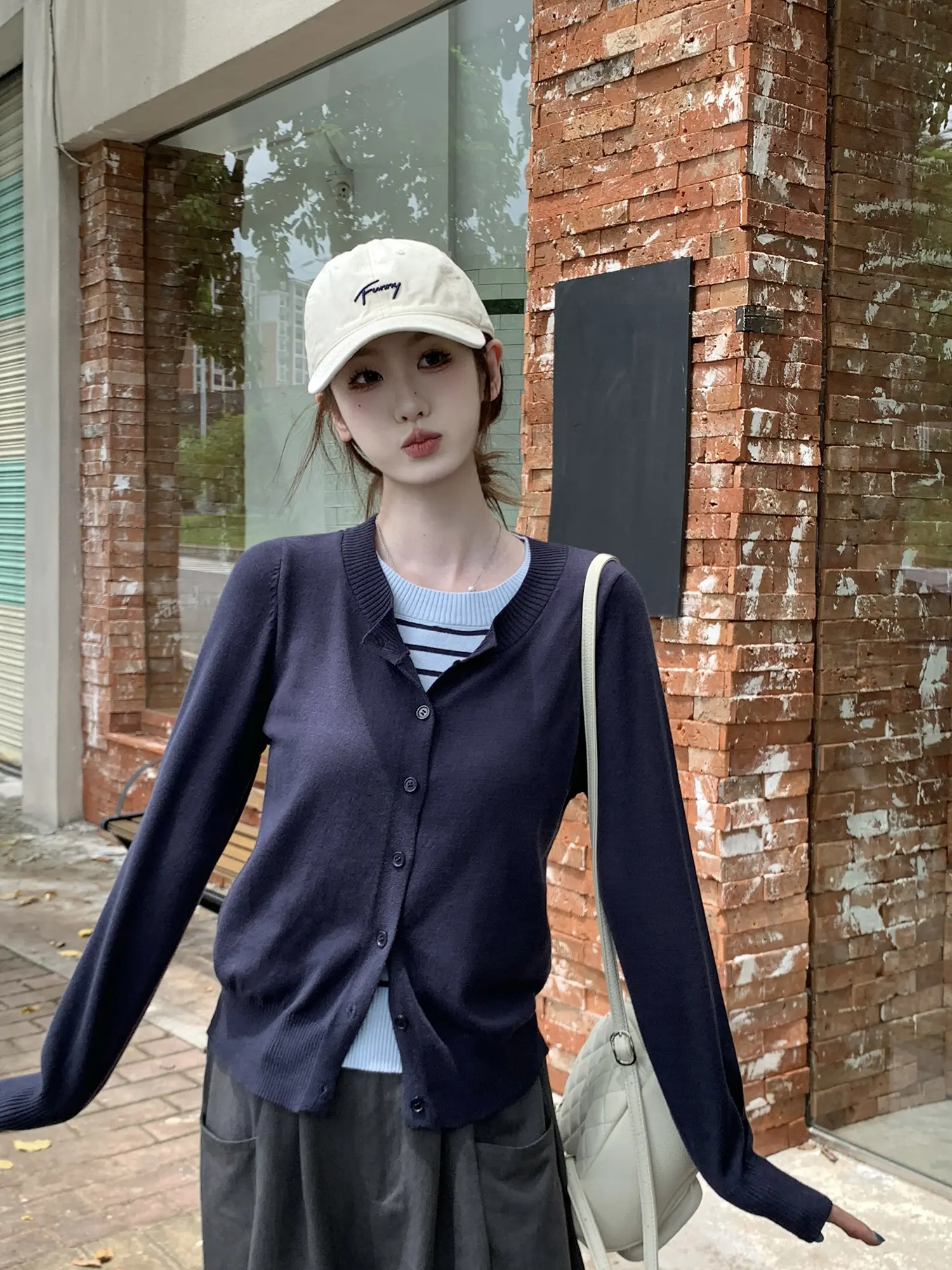 프렌치 감성 레이어드 니트 카디건 상세 이미지 6