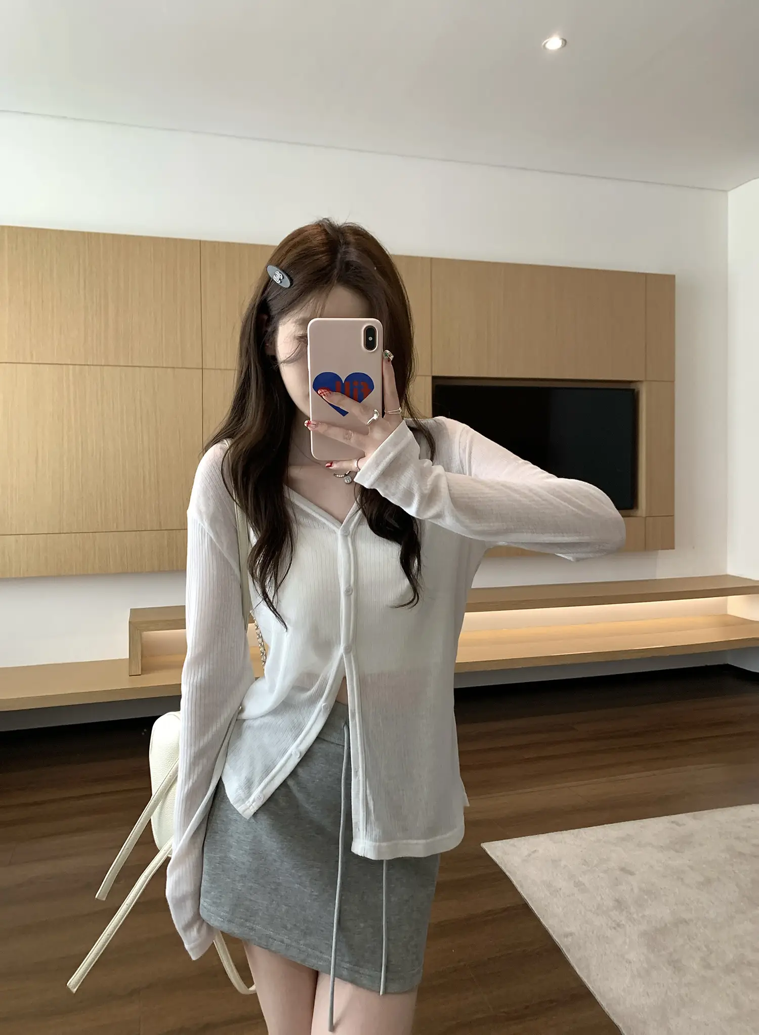 미니멀 니트 카디건 상세 이미지 4