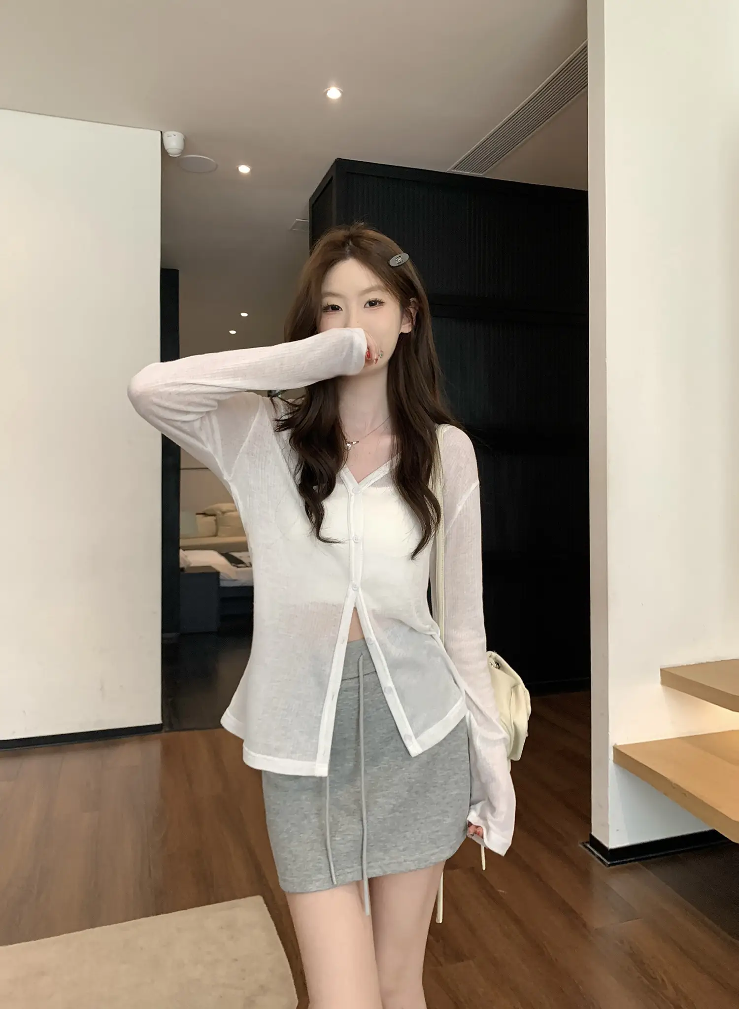 미니멀 니트 카디건 상세 이미지 6