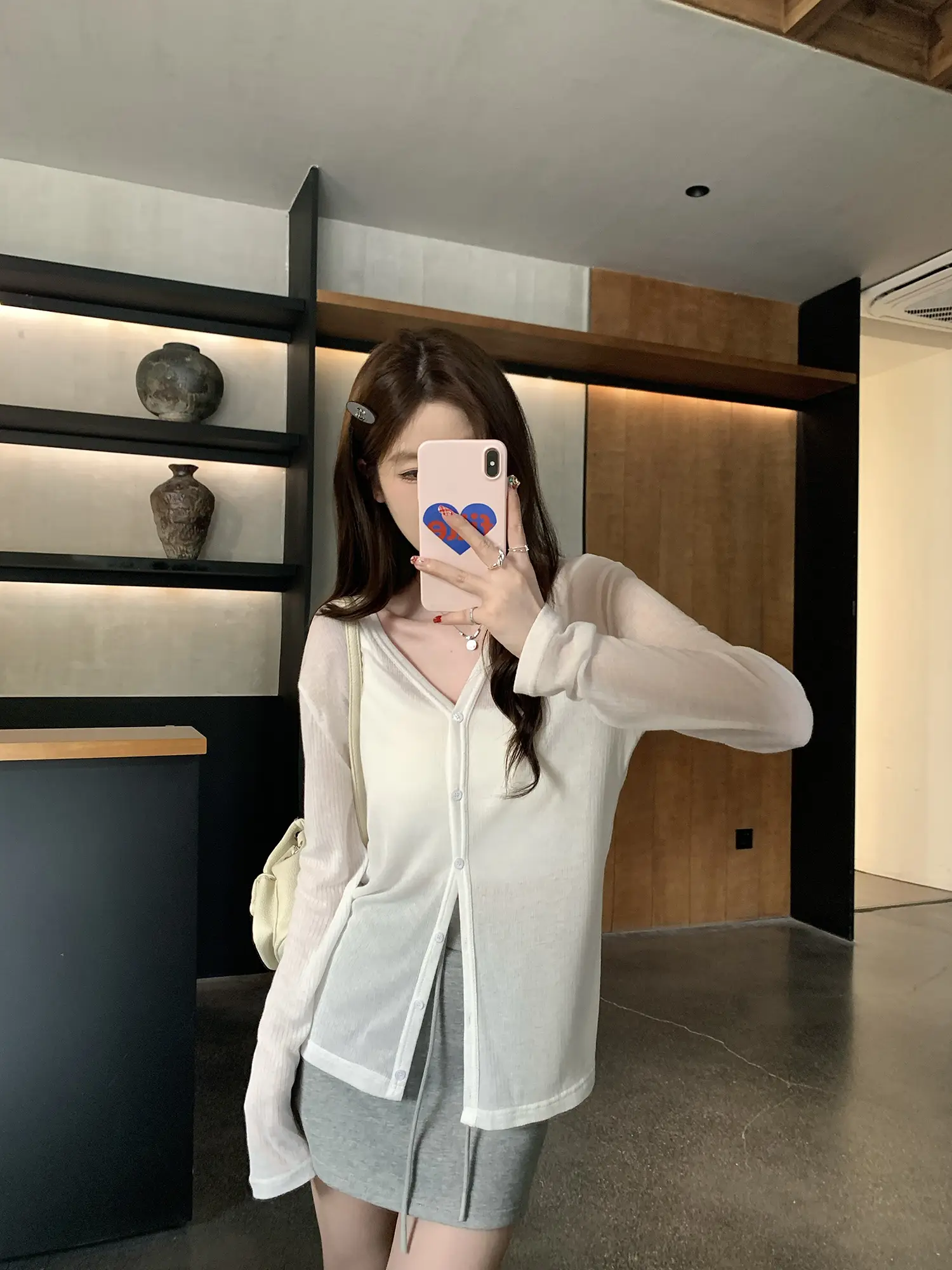 미니멀 니트 카디건 상세 이미지 9