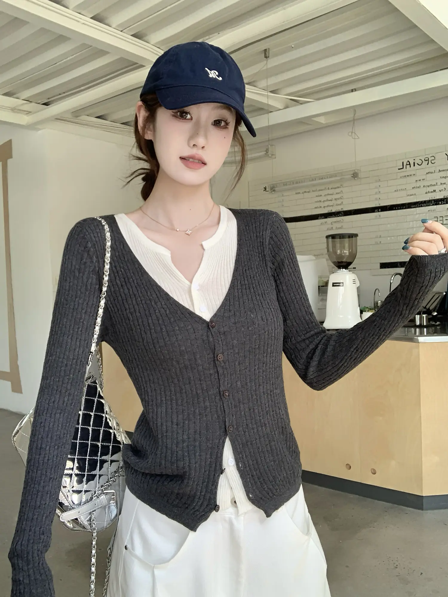 레이어드 니트 카디건 상세 이미지 8