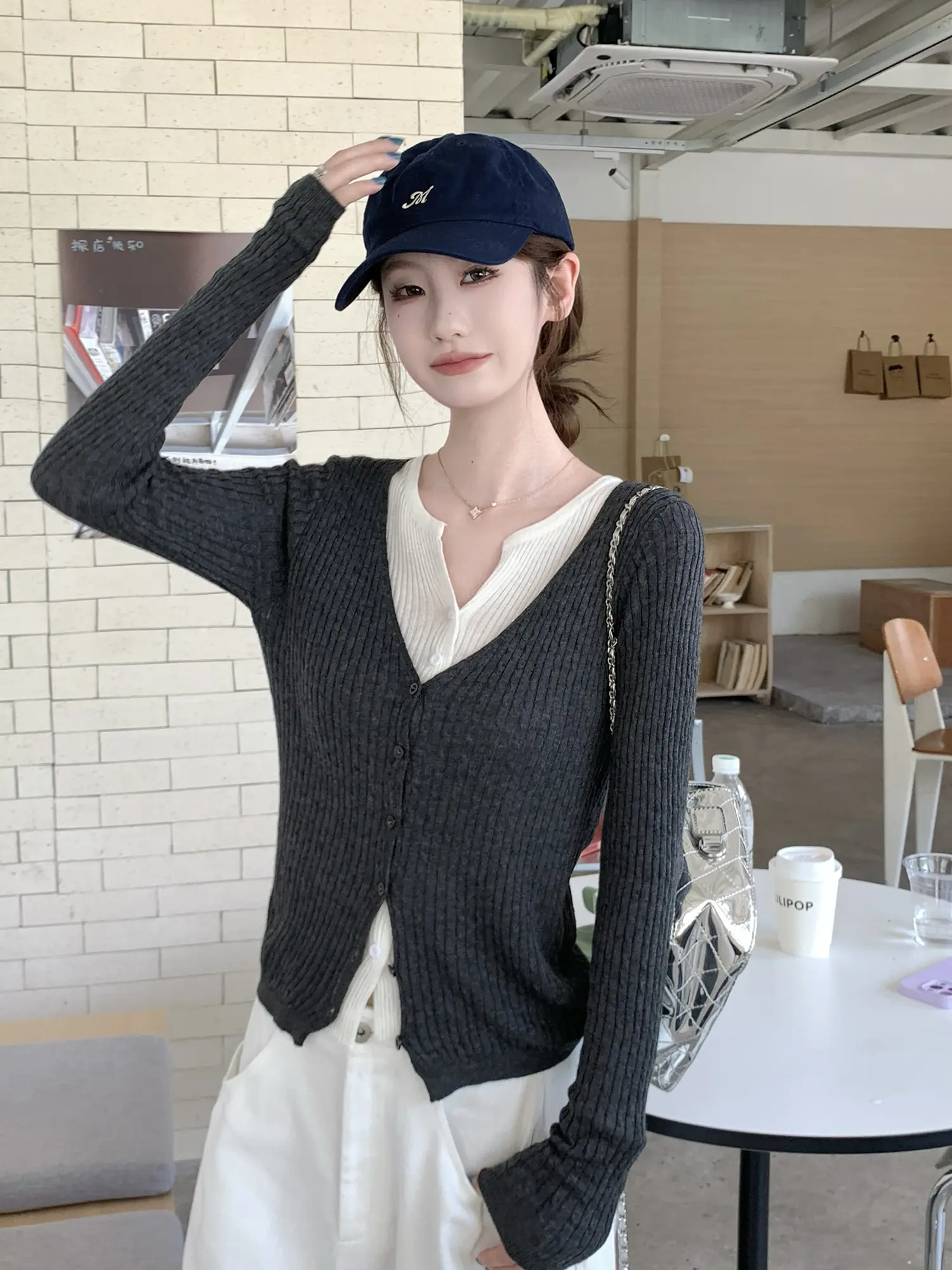 레이어드 니트 카디건 상세 이미지 11