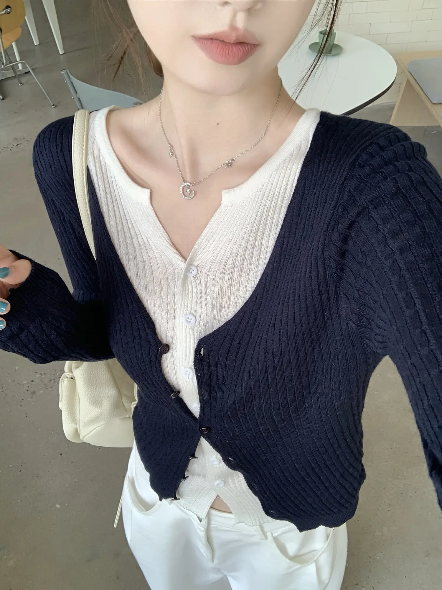 레이어드 니트 카디건 상세 이미지 14