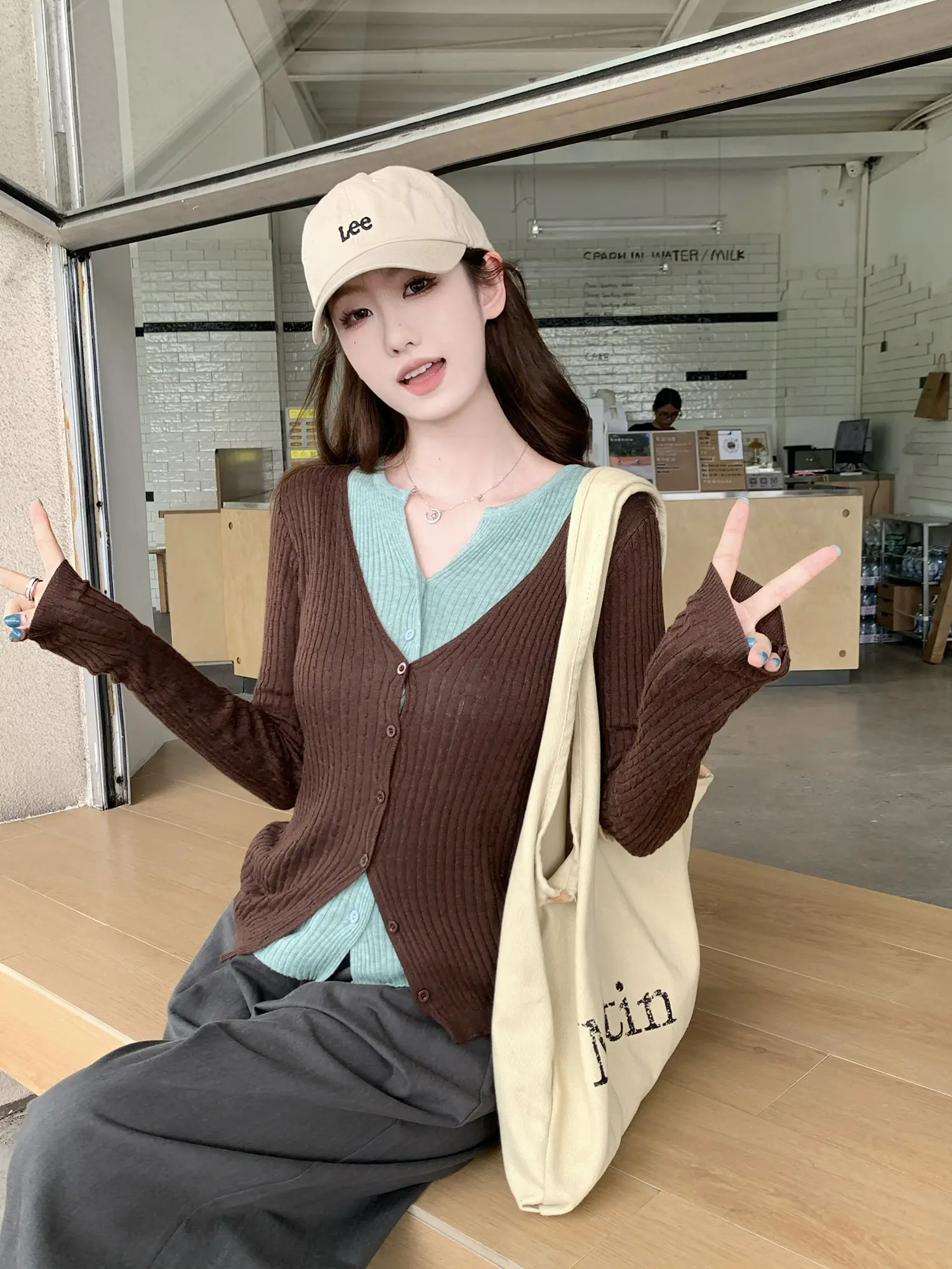 레이어드 니트 카디건 상세 이미지 32