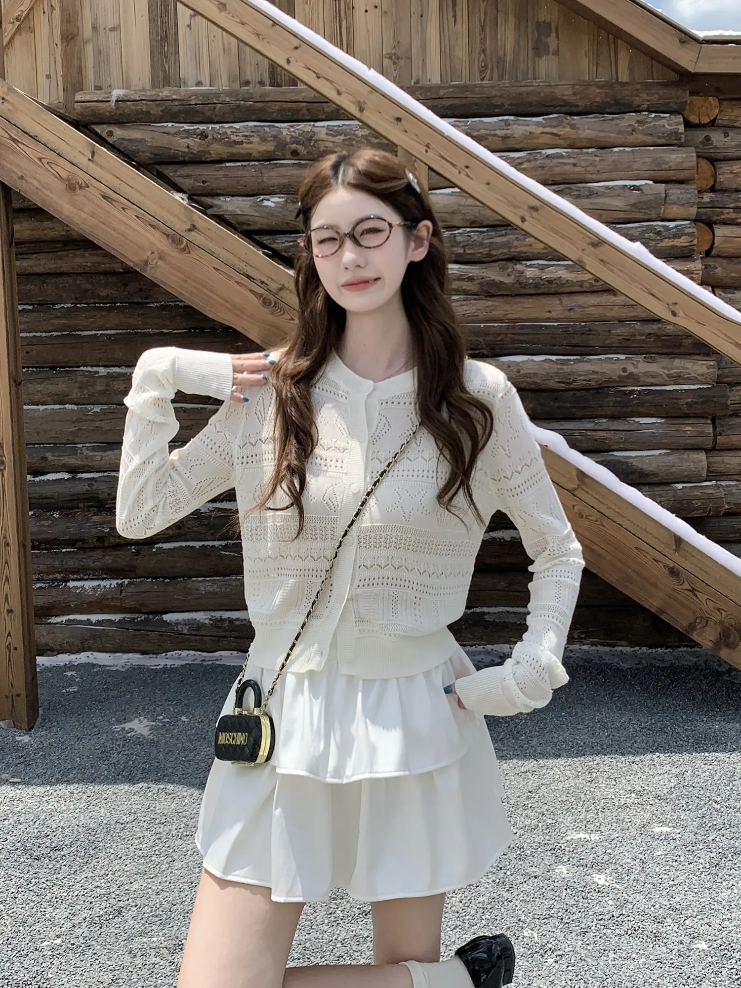 크로셰 디테일 니트 카디건 상세 이미지 13