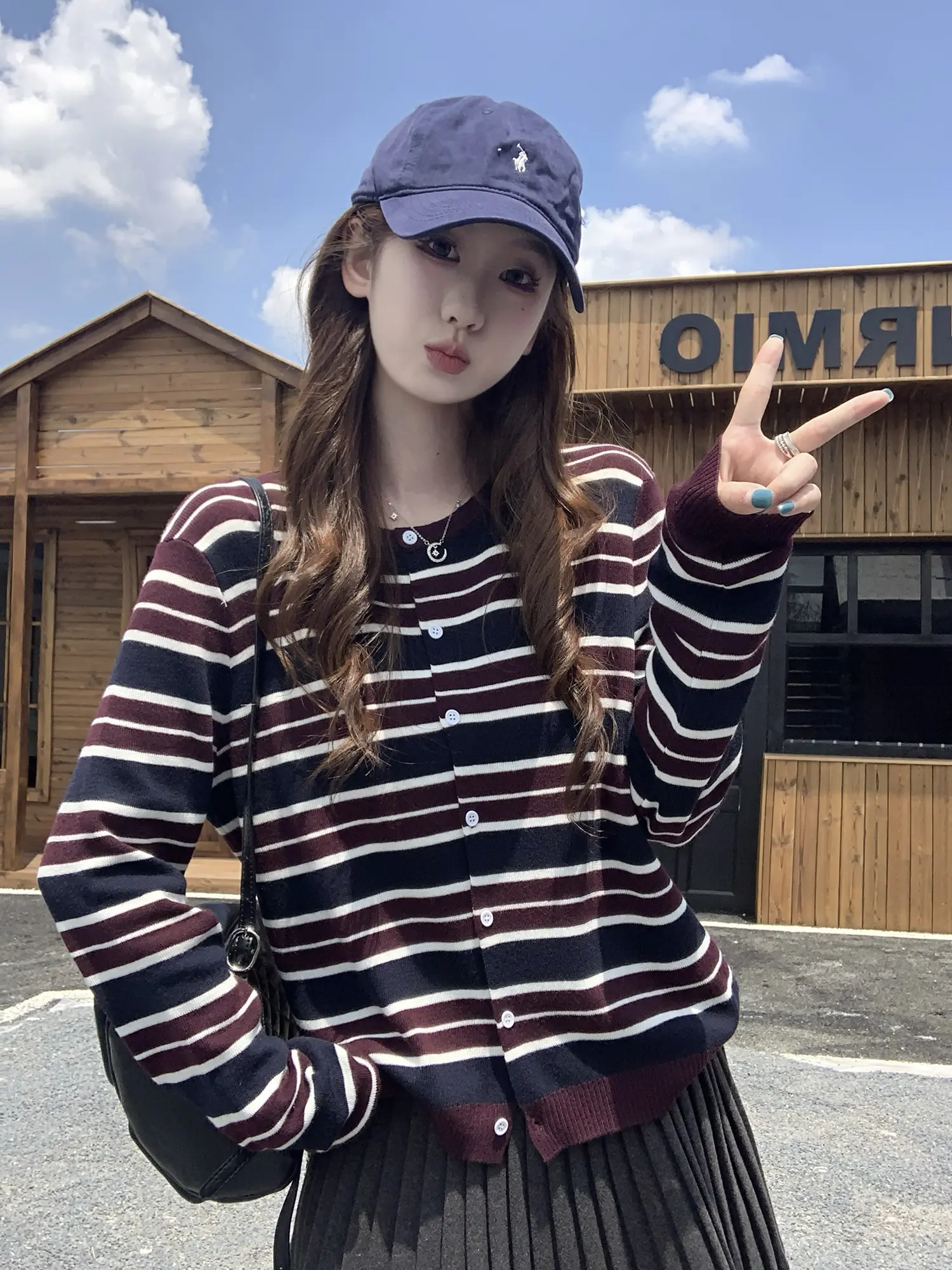 스트라이프 니트 카디건 상세 이미지 19
