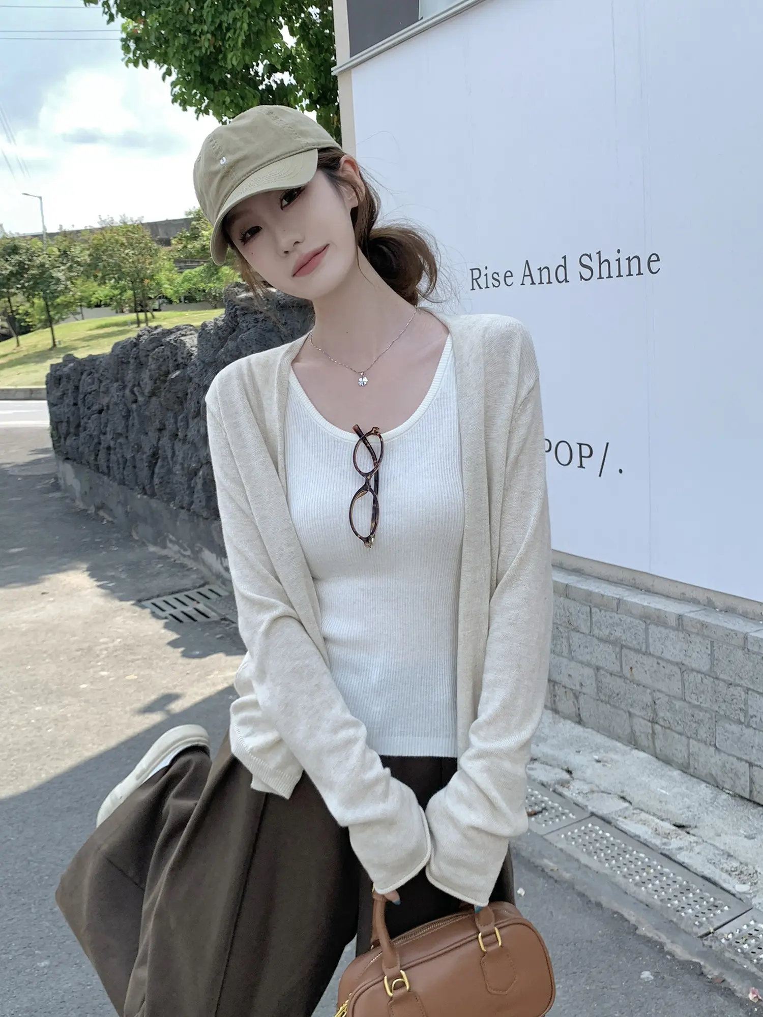 단색 니트 카디건 상세 이미지 7