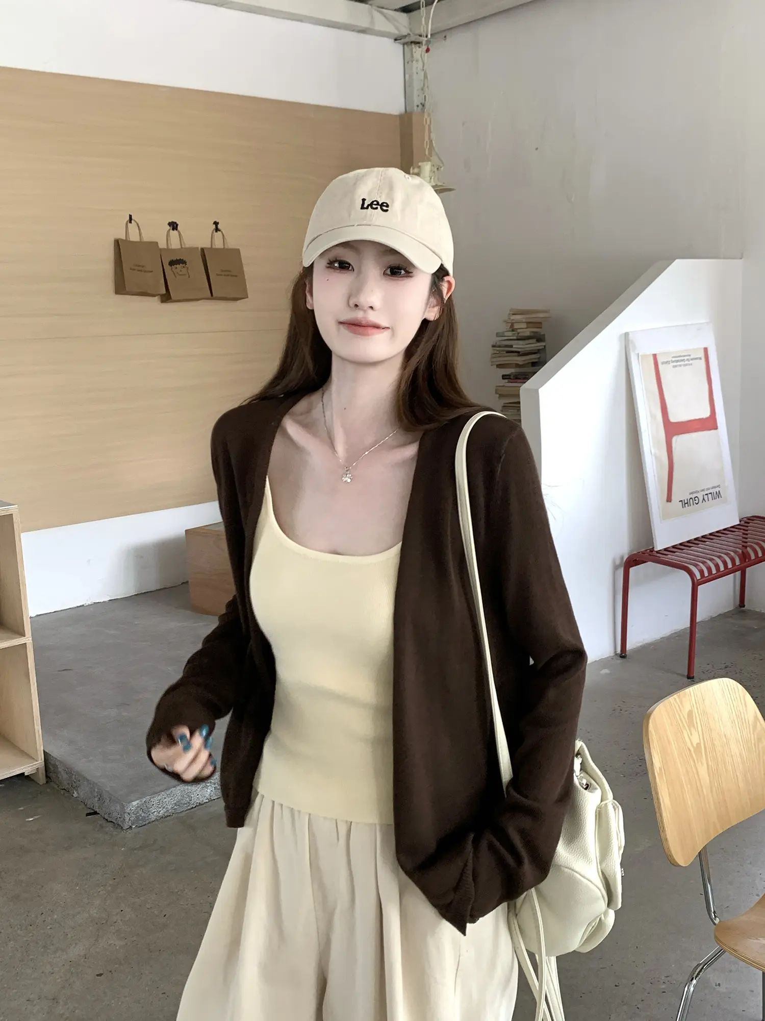 단색 니트 카디건 상세 이미지 29