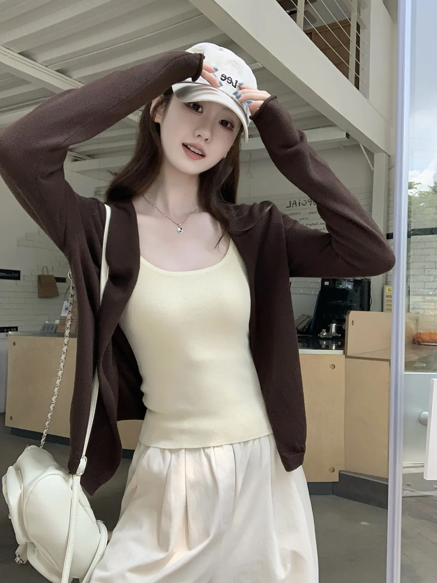 단색 니트 카디건 상세 이미지 33