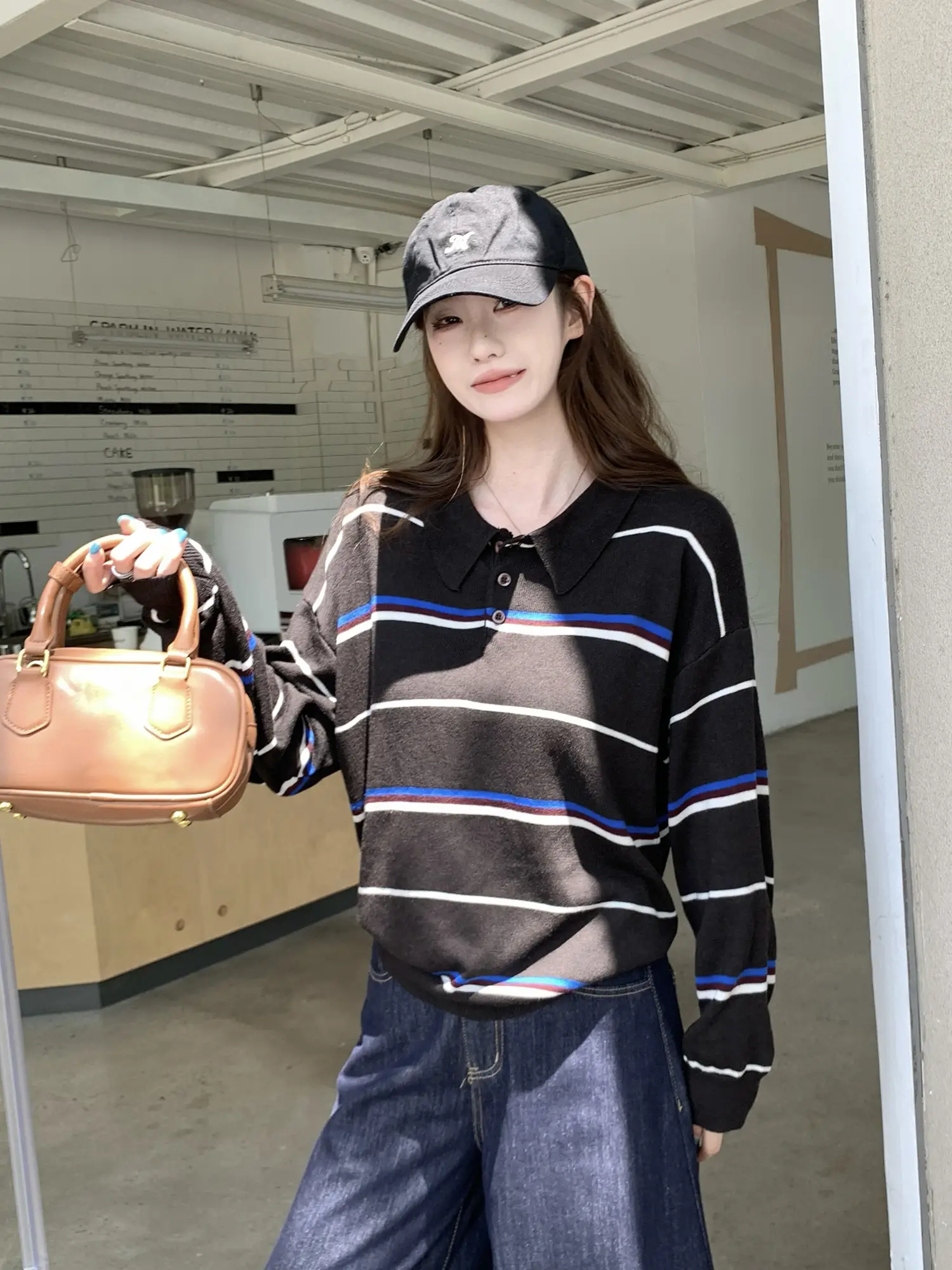 폴로넥 스트라이프 니트 상세 이미지 8