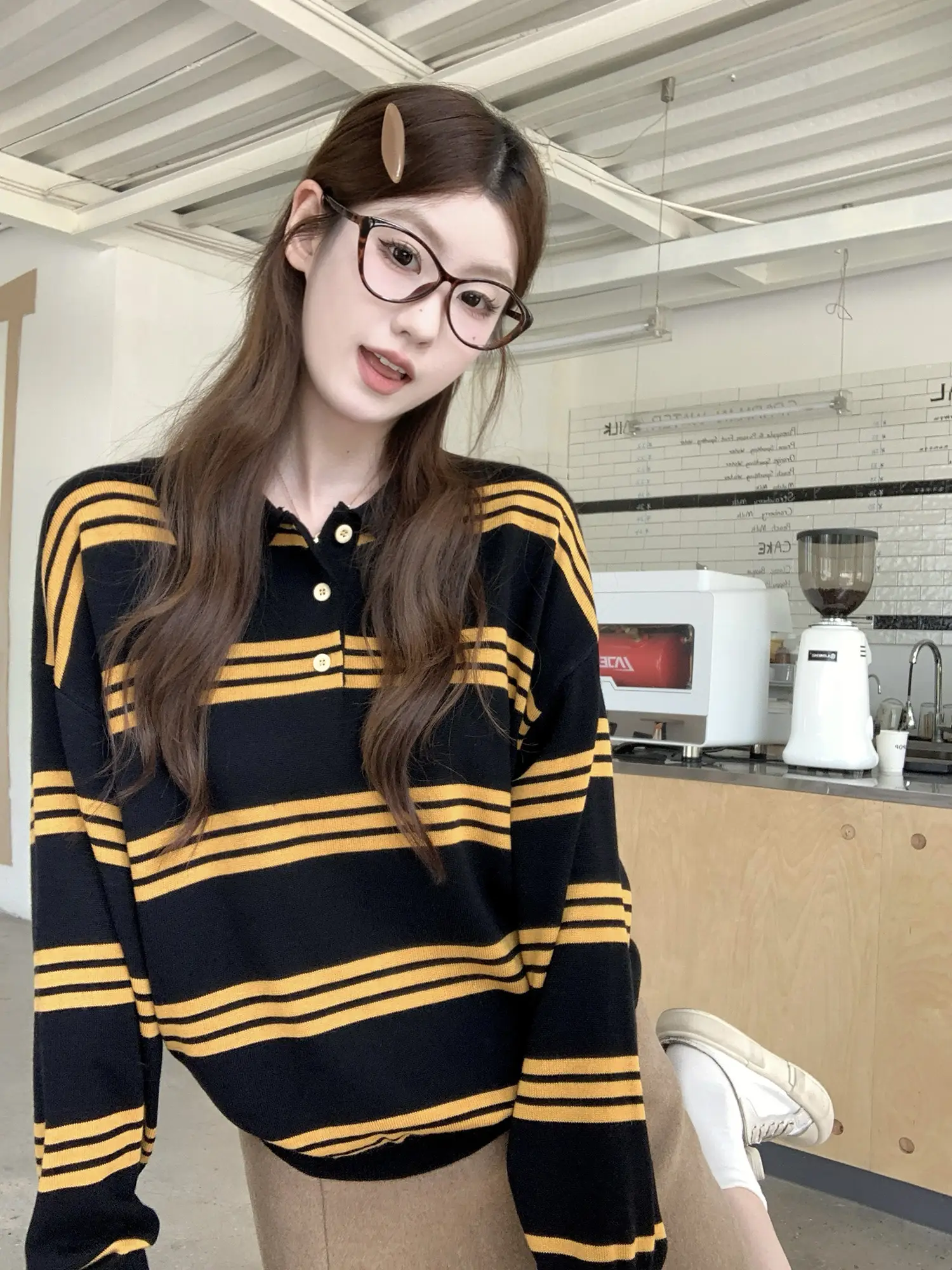 폴로넥 스트라이프 니트 상세 이미지 22