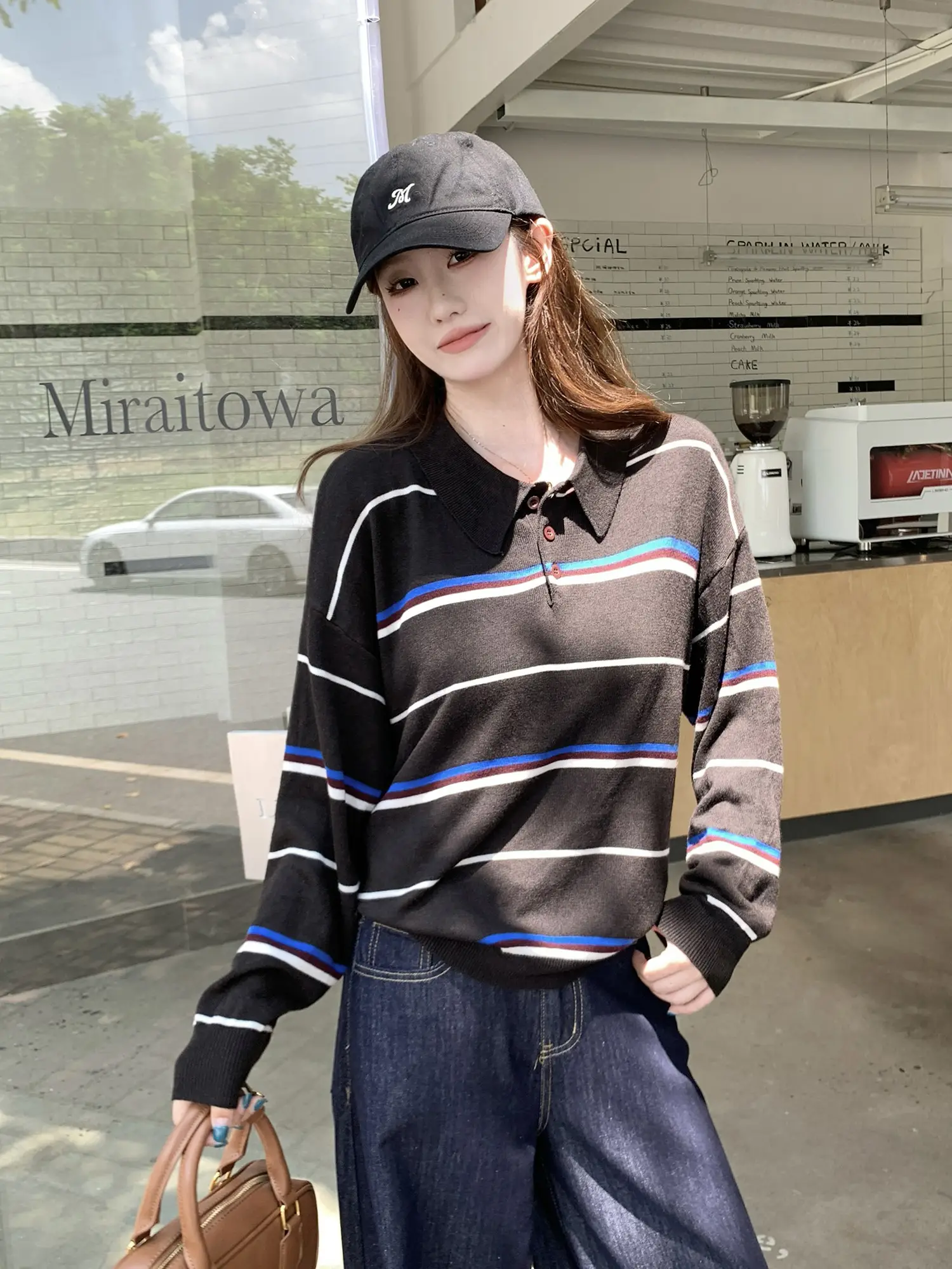 폴로넥 스트라이프 니트 상세 이미지 7