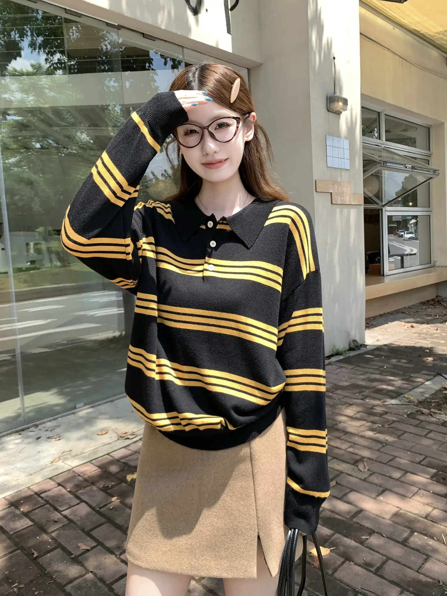 폴로넥 스트라이프 니트 상세 이미지 19