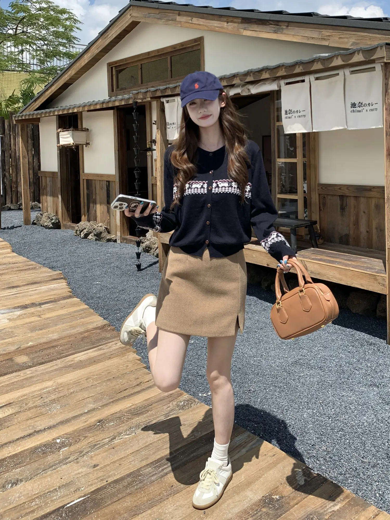자카드 니트 단추 카디건 상세 이미지 9