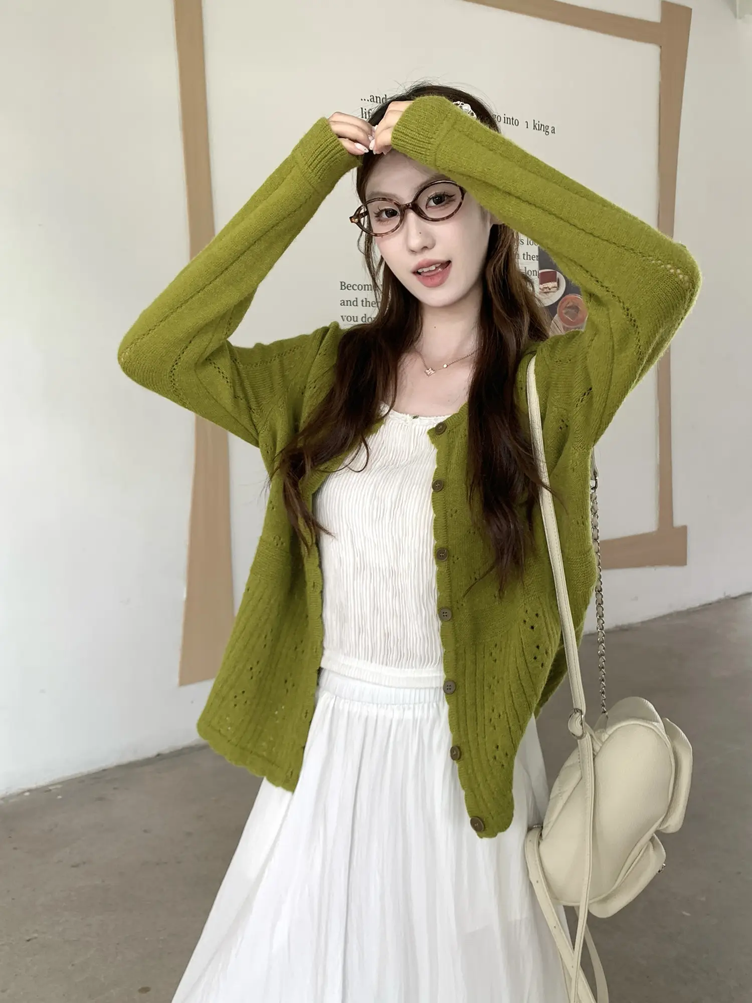 오픈워크 니트 카디건 상세 이미지 11