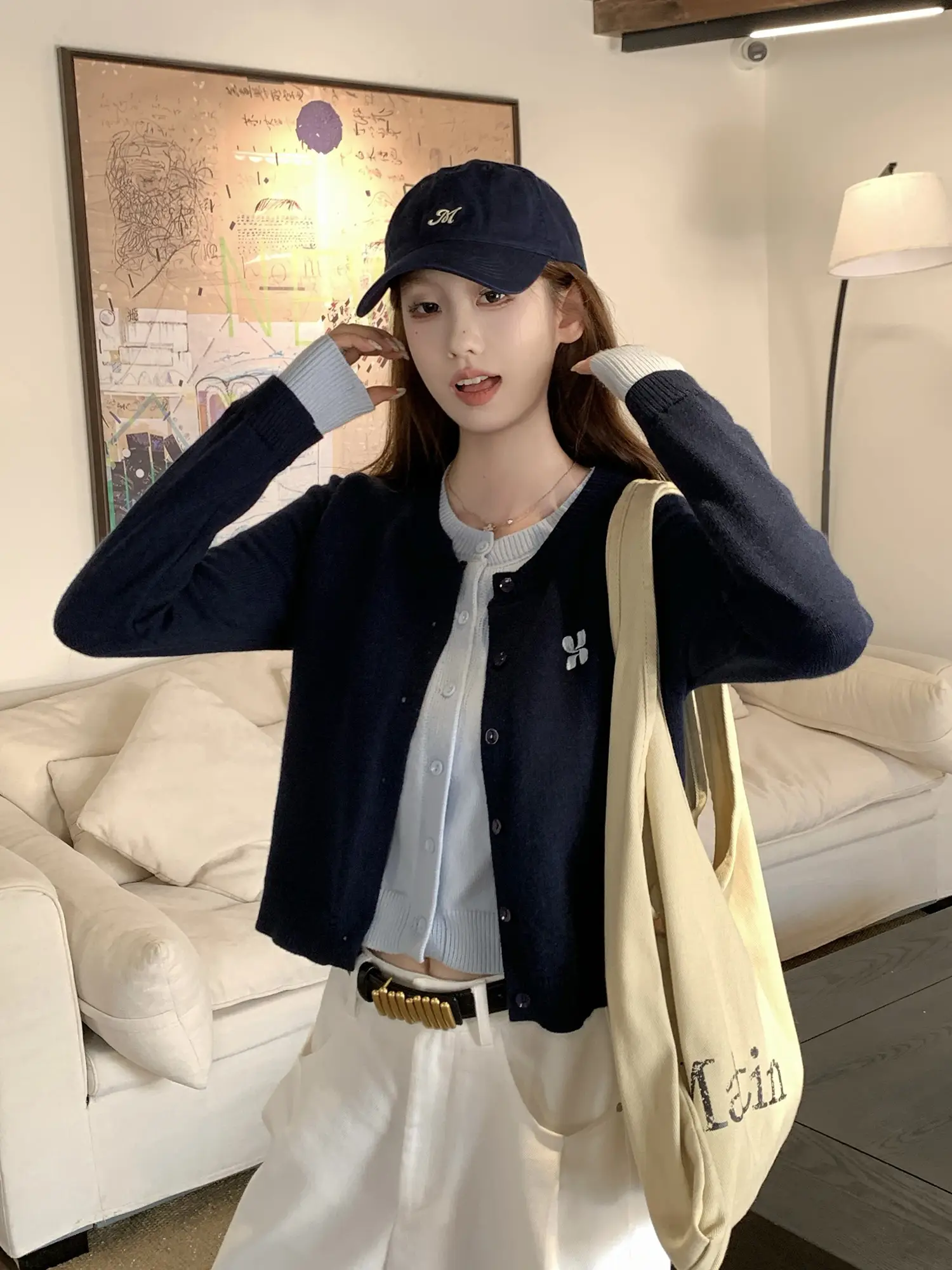한국인기 레이어드 니트 가디건 상세 이미지 7