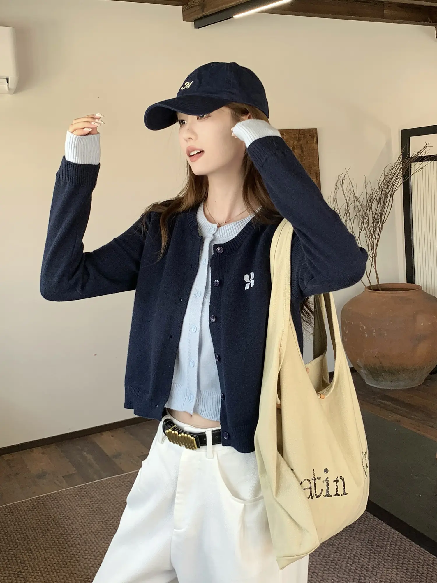 한국인기 레이어드 니트 가디건 상세 이미지 10