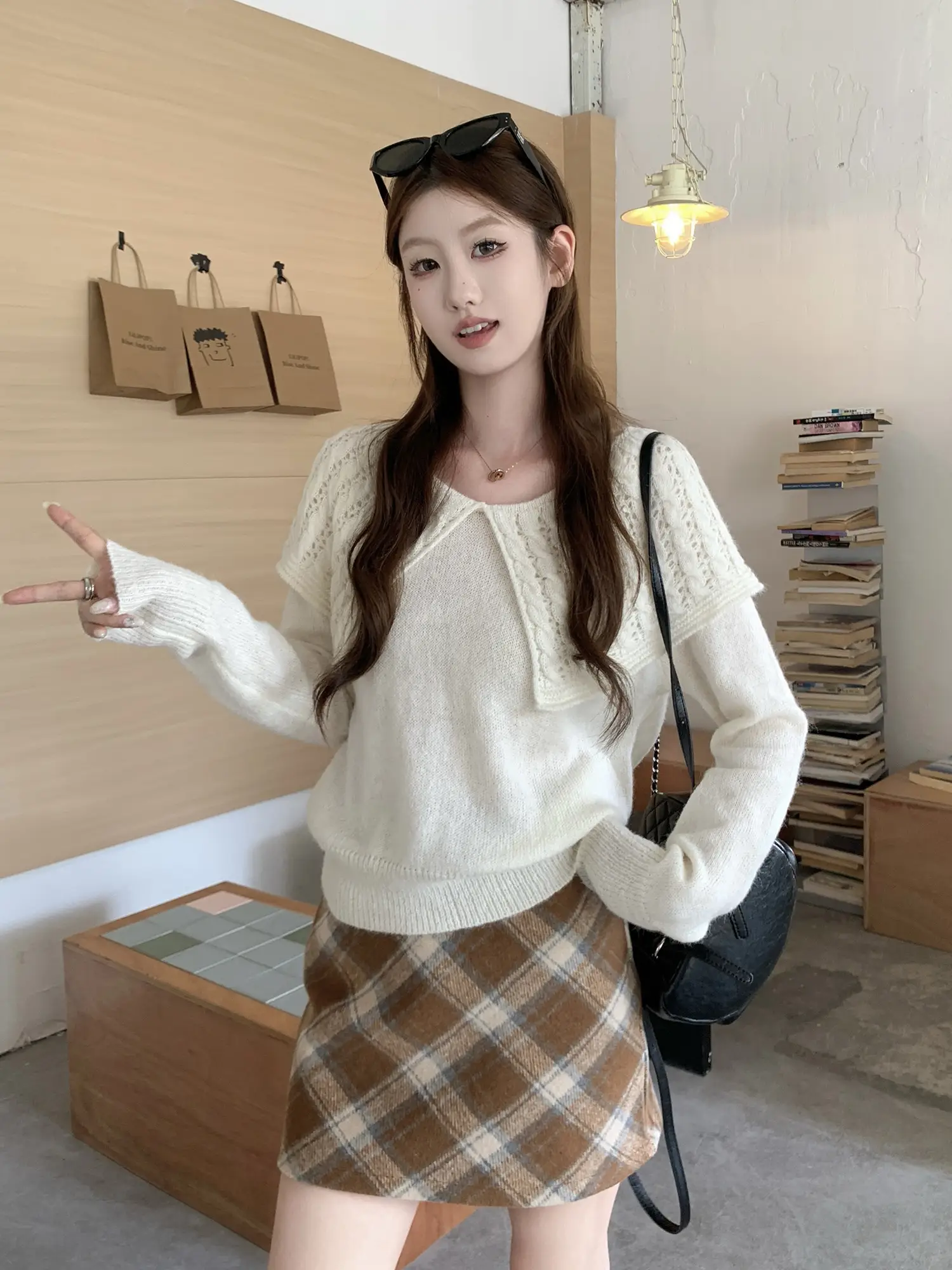 프렌치 폴드 칼라 니트 상세 이미지 13