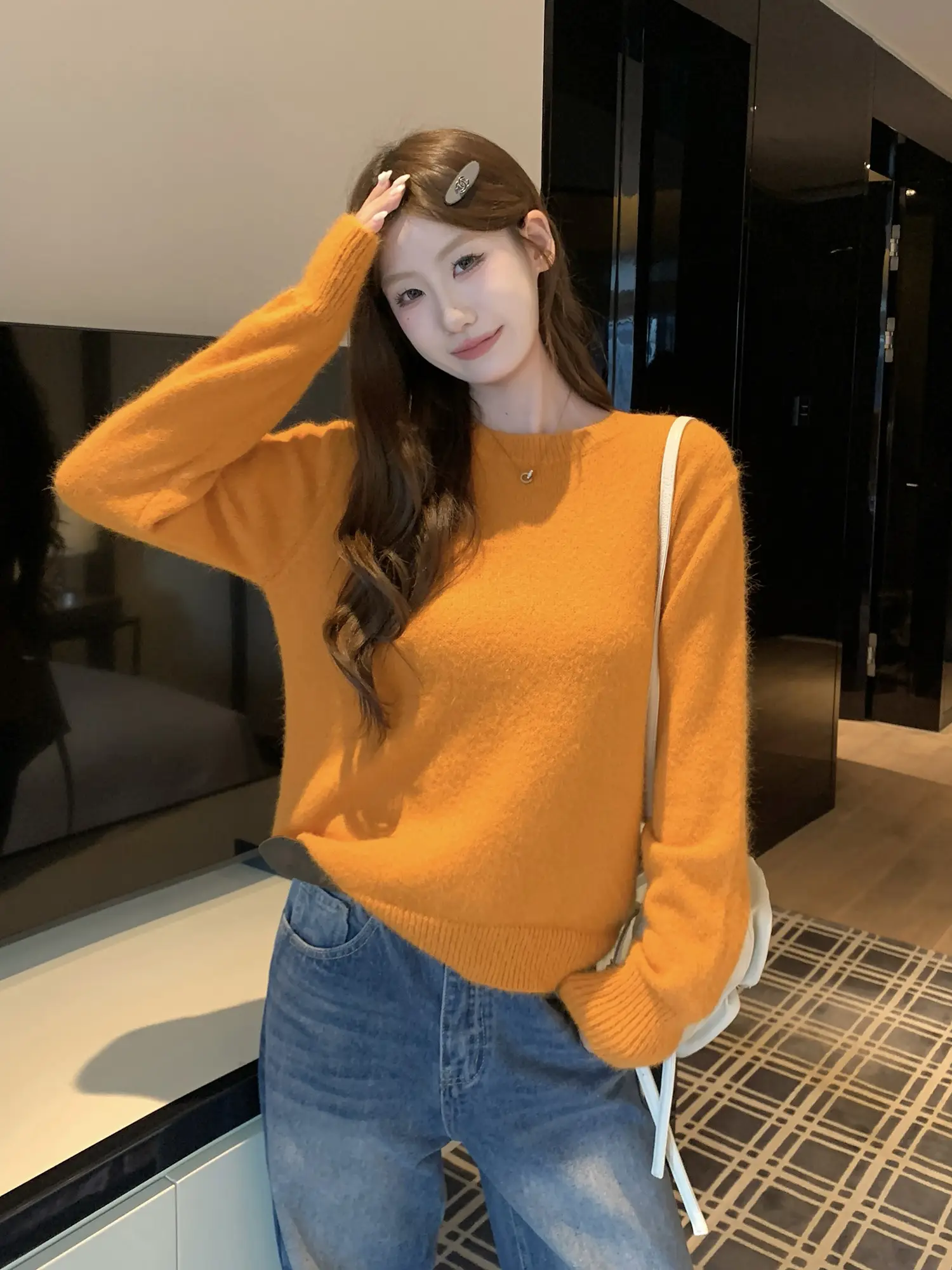 오렌지 니트 상세 이미지 7