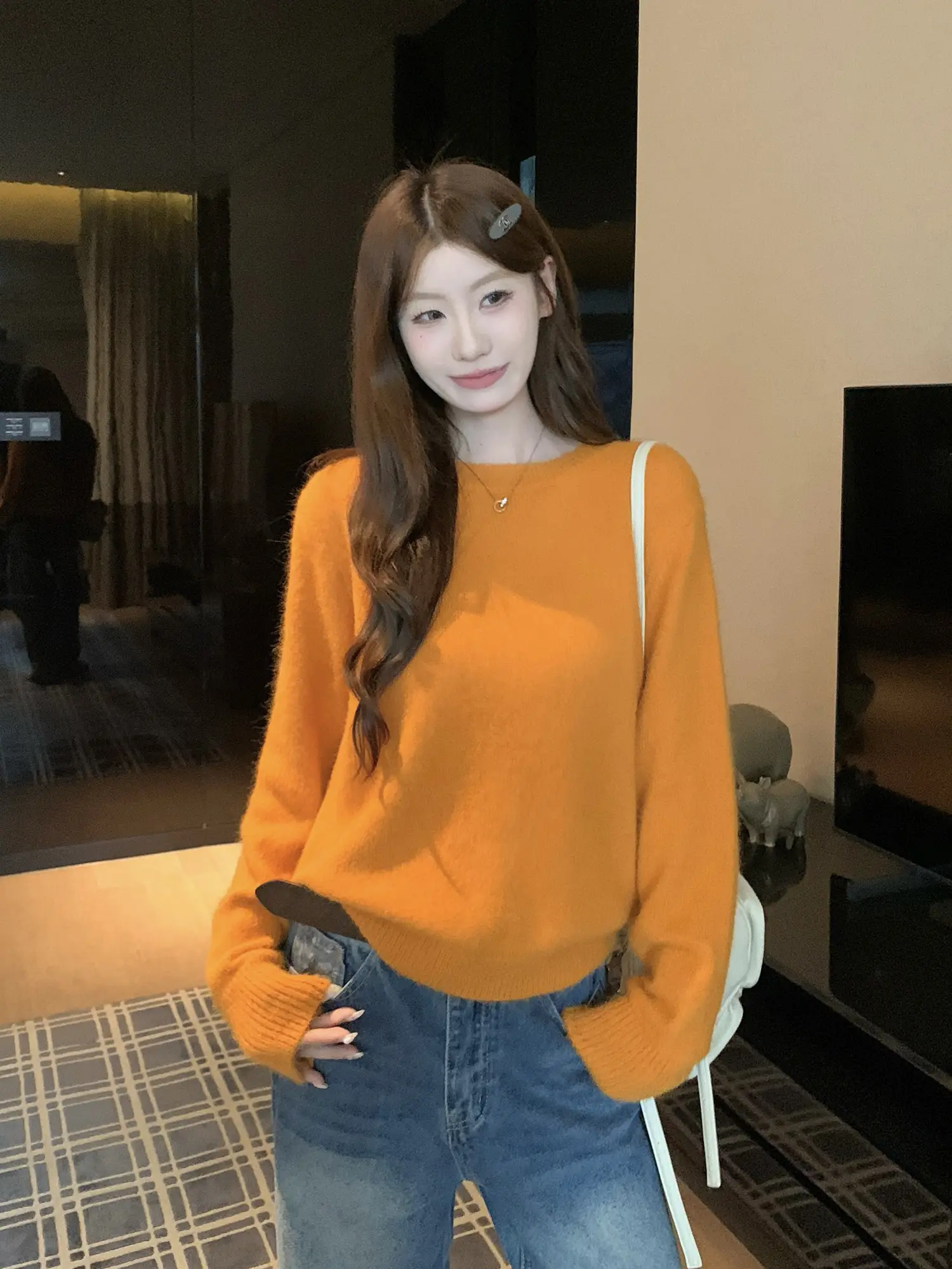 오렌지 니트 상세 이미지 10