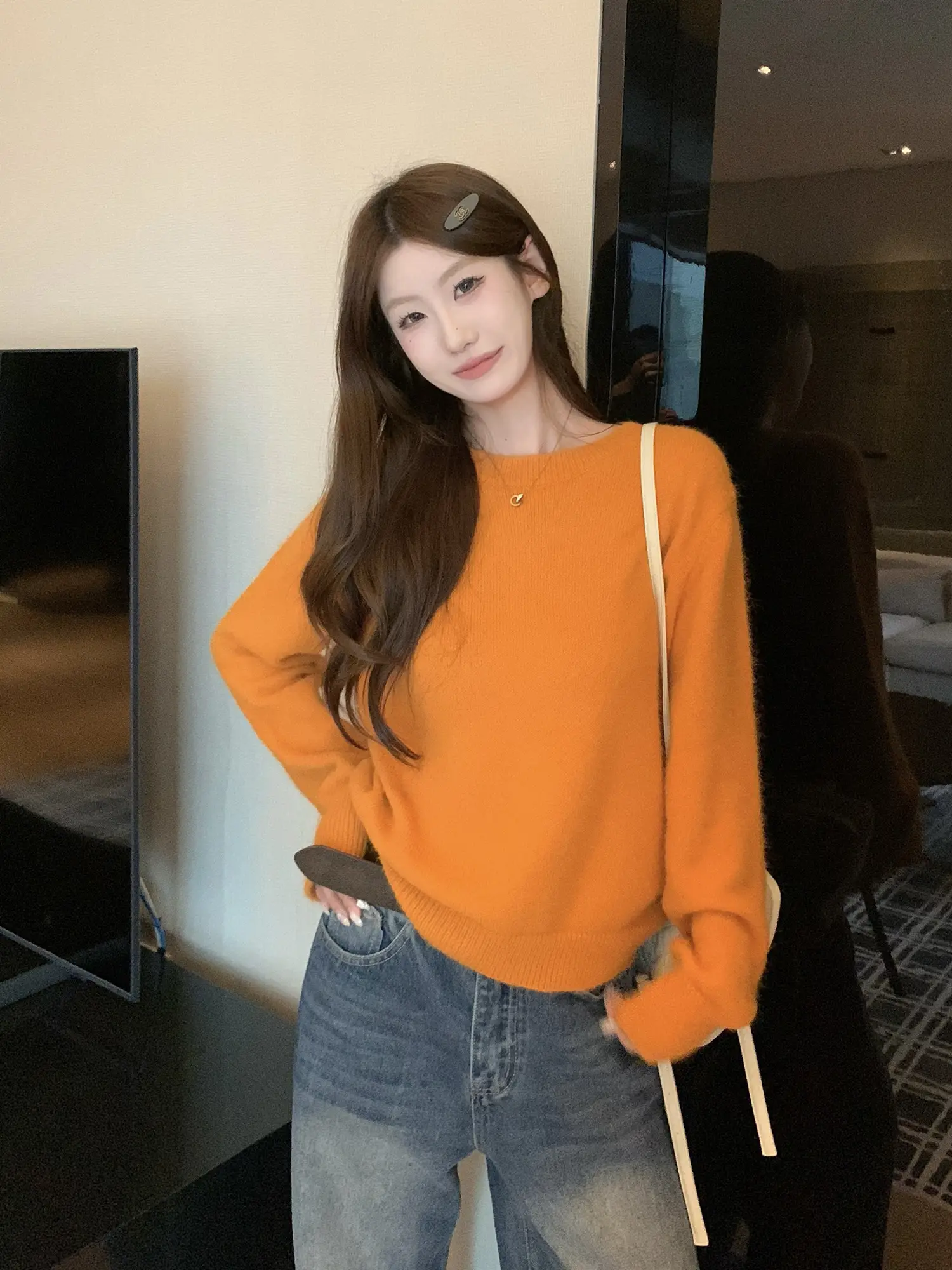 오렌지 니트 상세 이미지 12