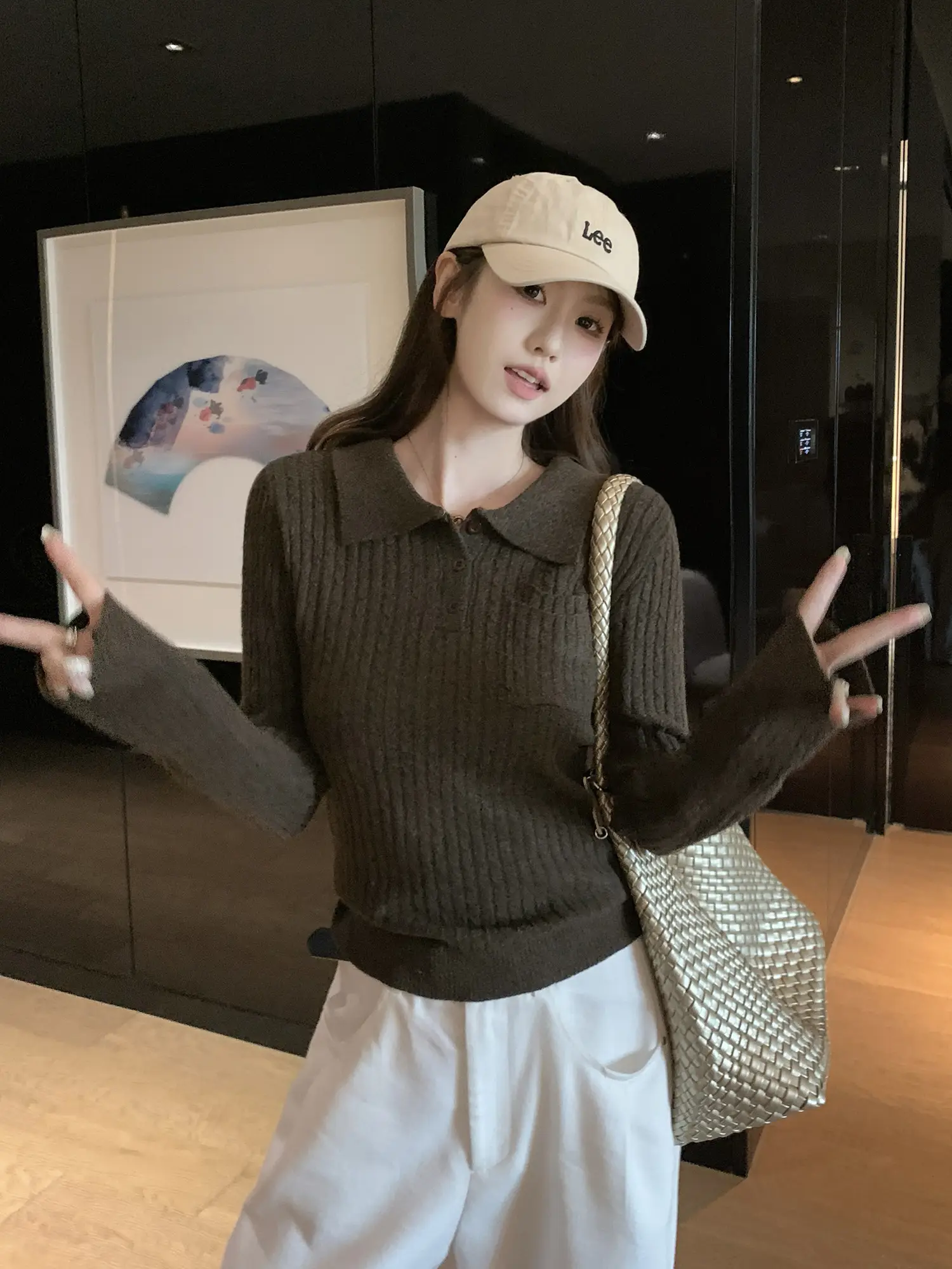 폴드 칼라 니트 이너 상세 이미지 1