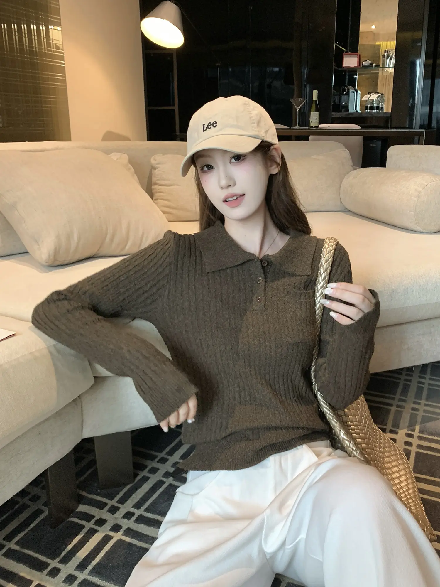 폴드 칼라 니트 이너 상세 이미지 2