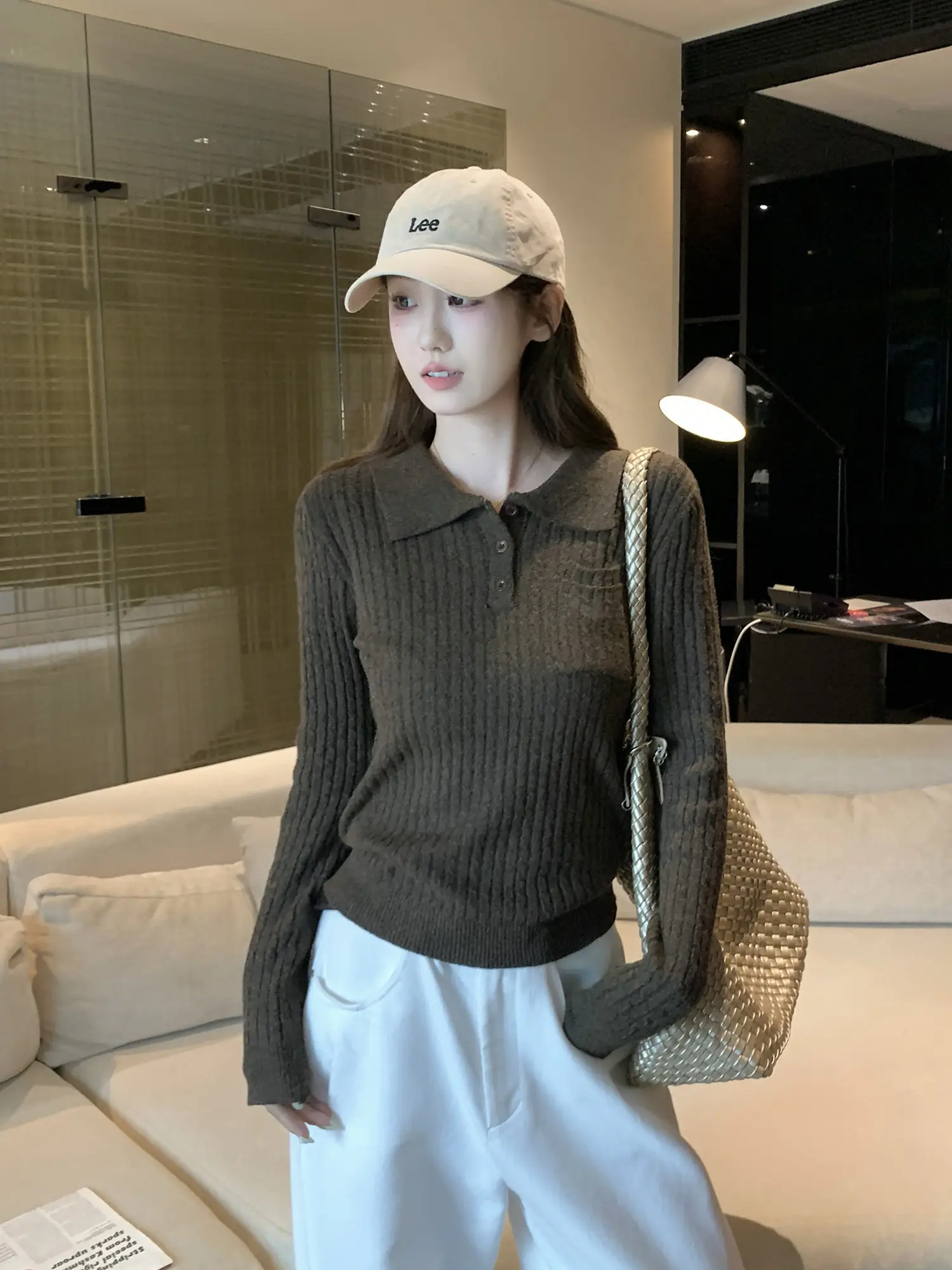 폴드 칼라 니트 이너 상세 이미지 3