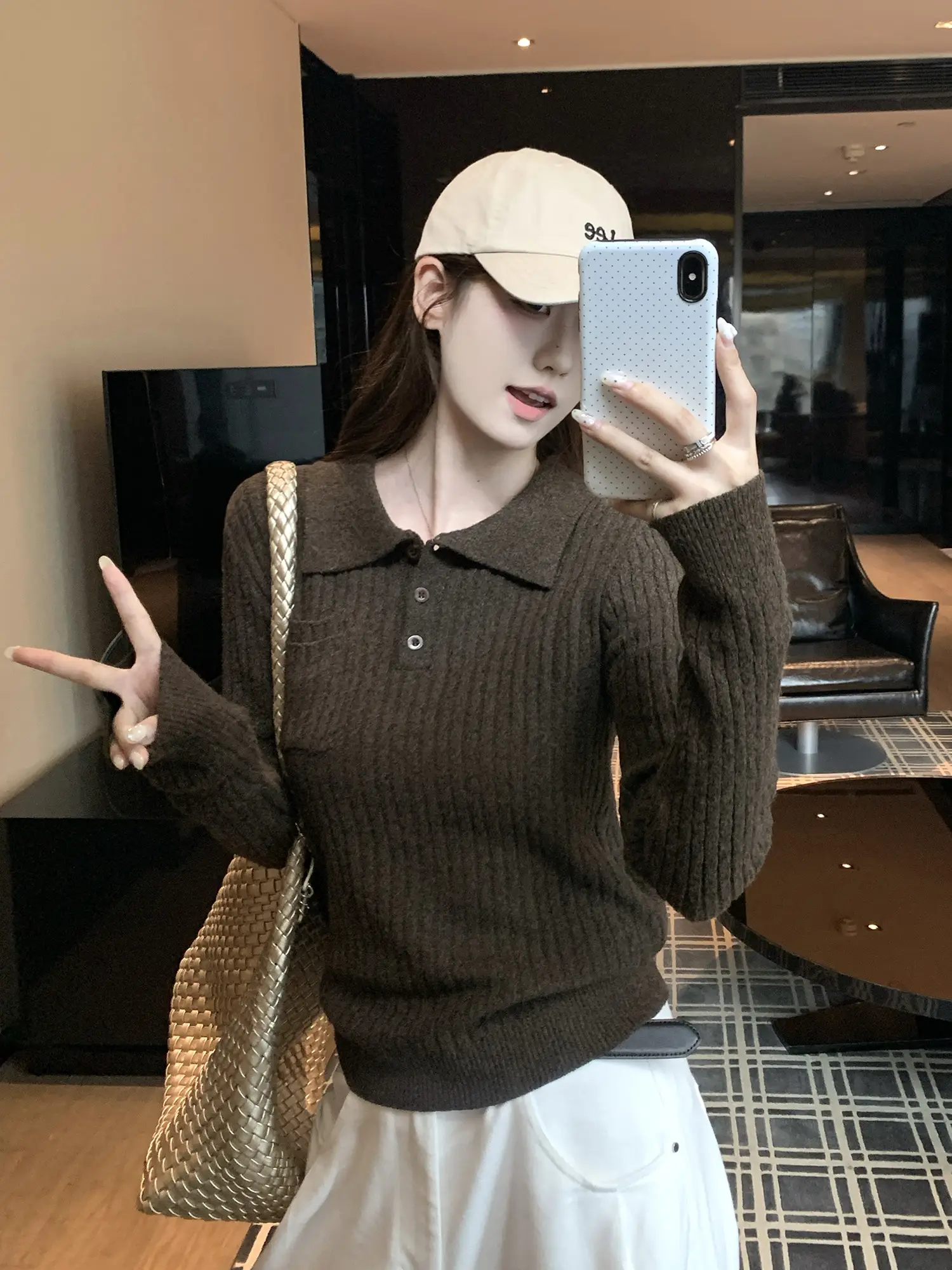 폴드 칼라 니트 이너 상세 이미지 7