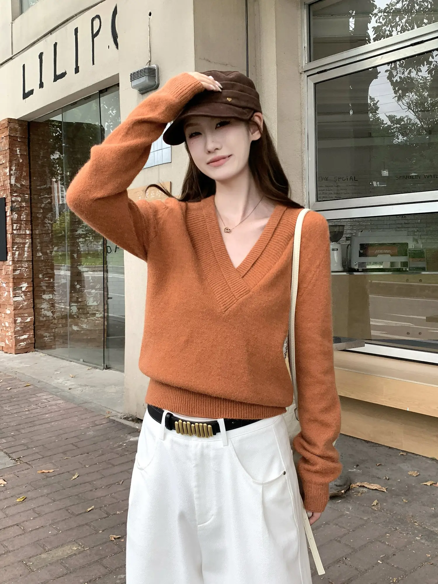 폴드 칼라 울 니트 상세 이미지 19