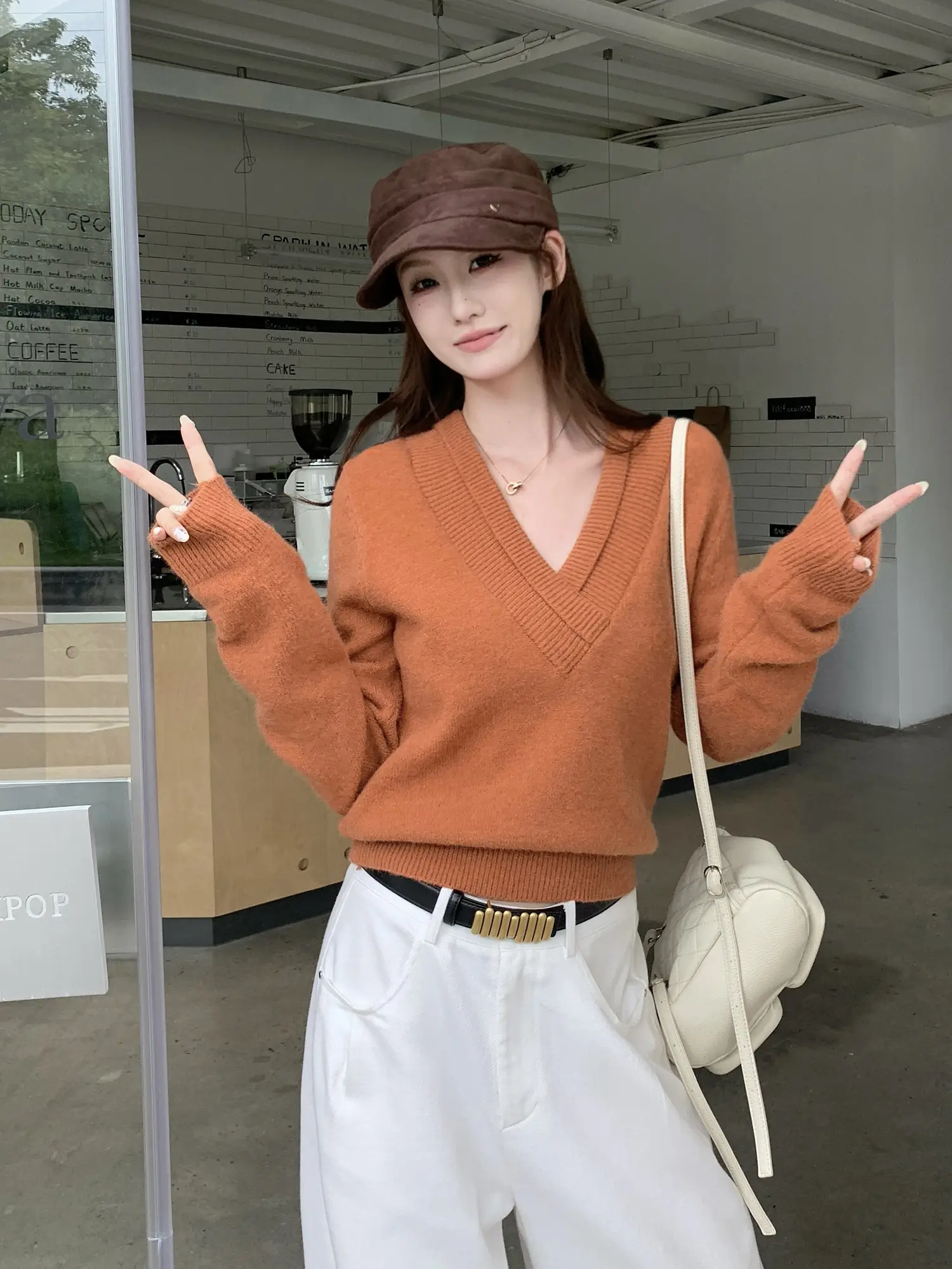 폴드 칼라 울 니트 상세 이미지 21