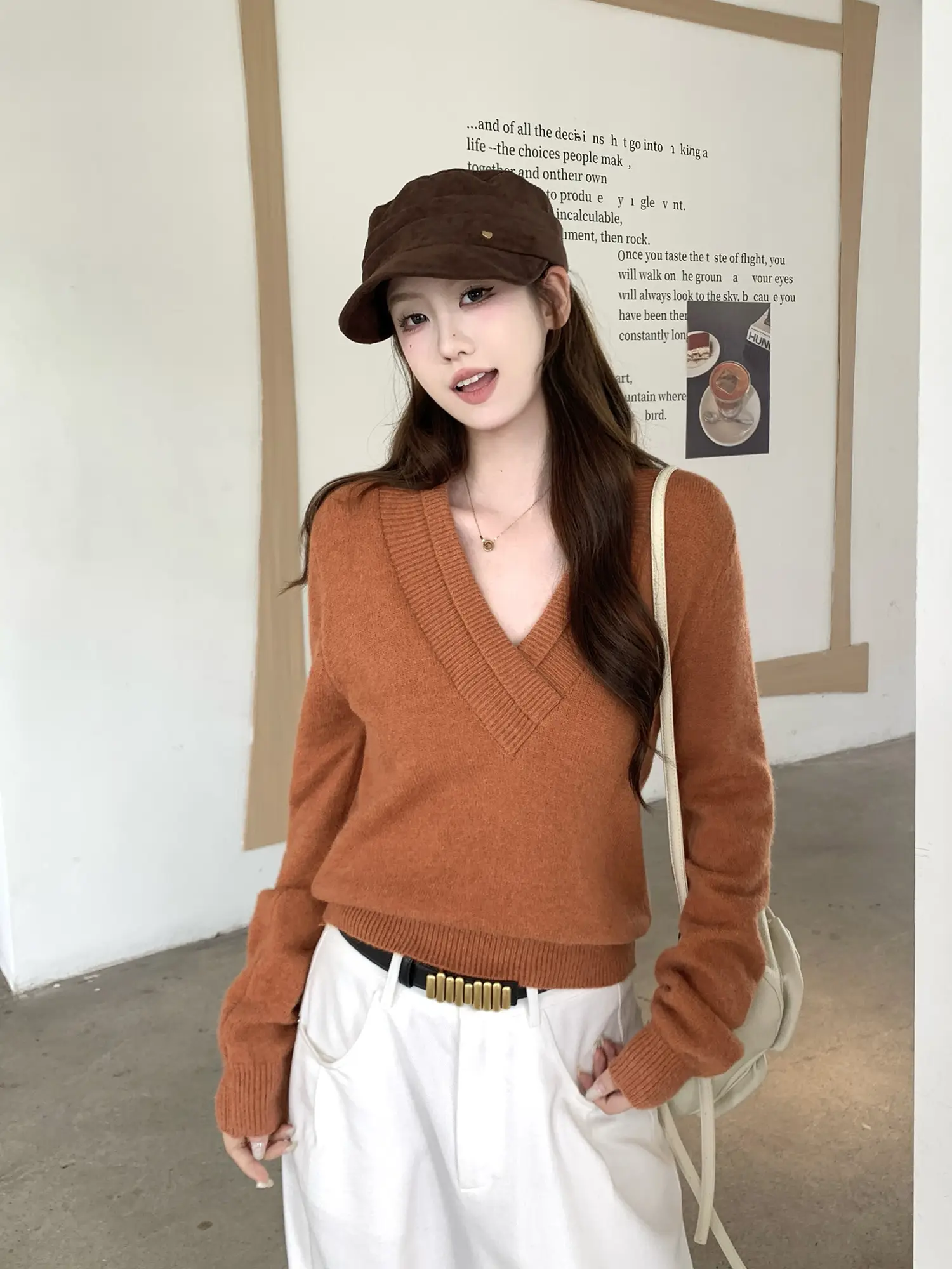 폴드 칼라 울 니트 상세 이미지 25