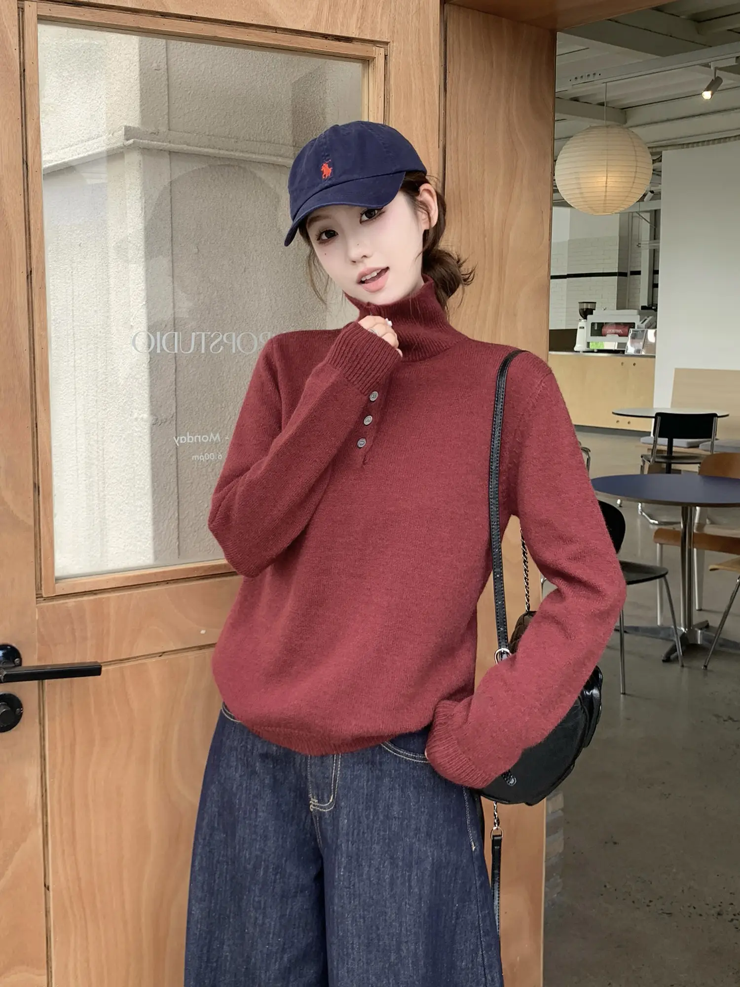 폴드 칼라 니트 상세 이미지 19