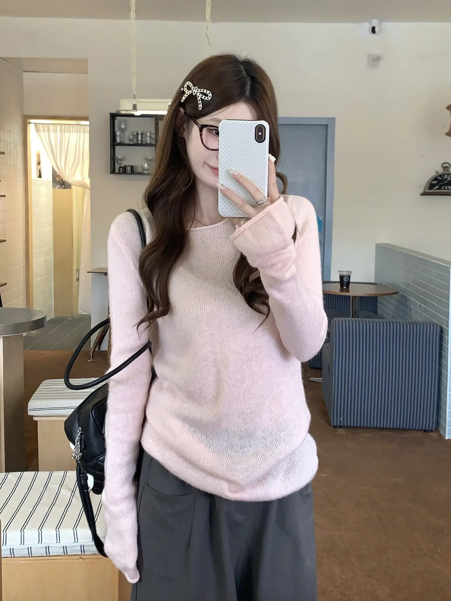 핑크 레이어드 니트 상세 이미지 6