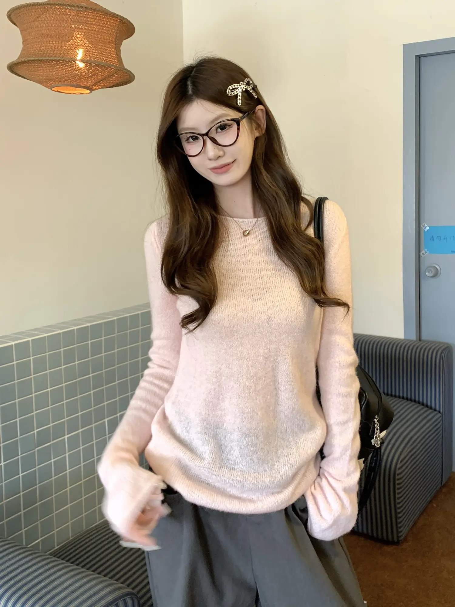 핑크 레이어드 니트 상세 이미지 13