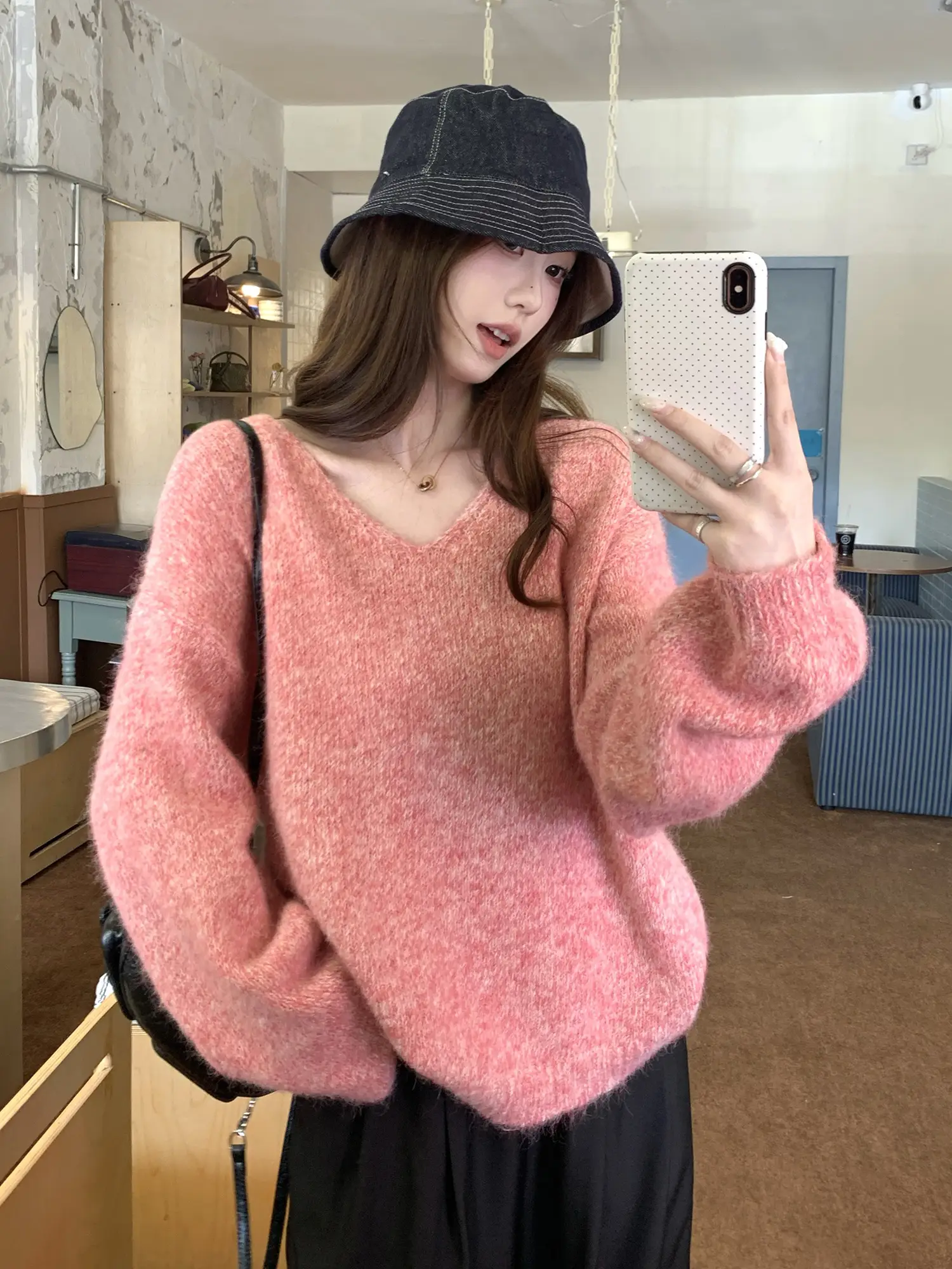 V넥 니트 상세 이미지 8