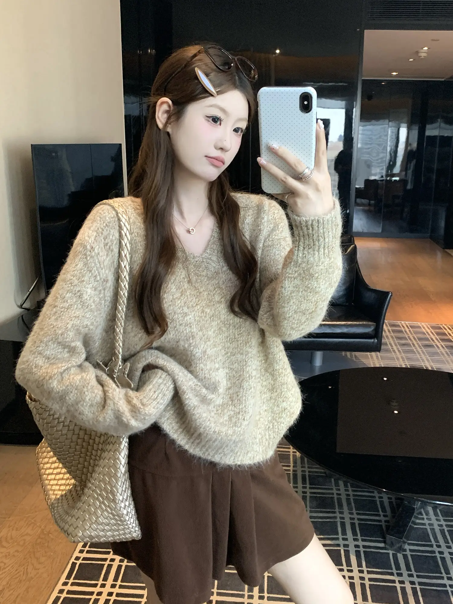 빈티지 V넥 루즈 니트 상세 이미지 17