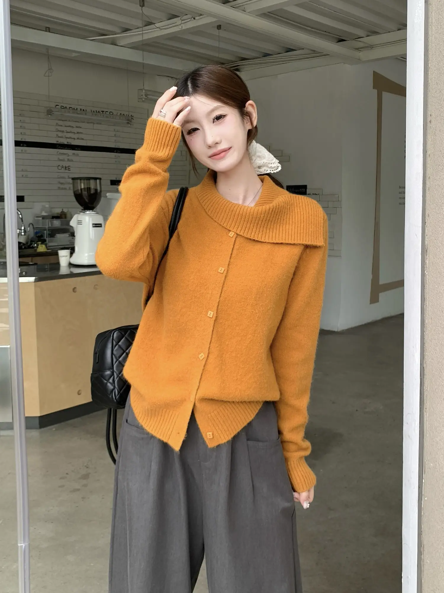 한국인기 프릴 니트 가디건 상세 이미지 8