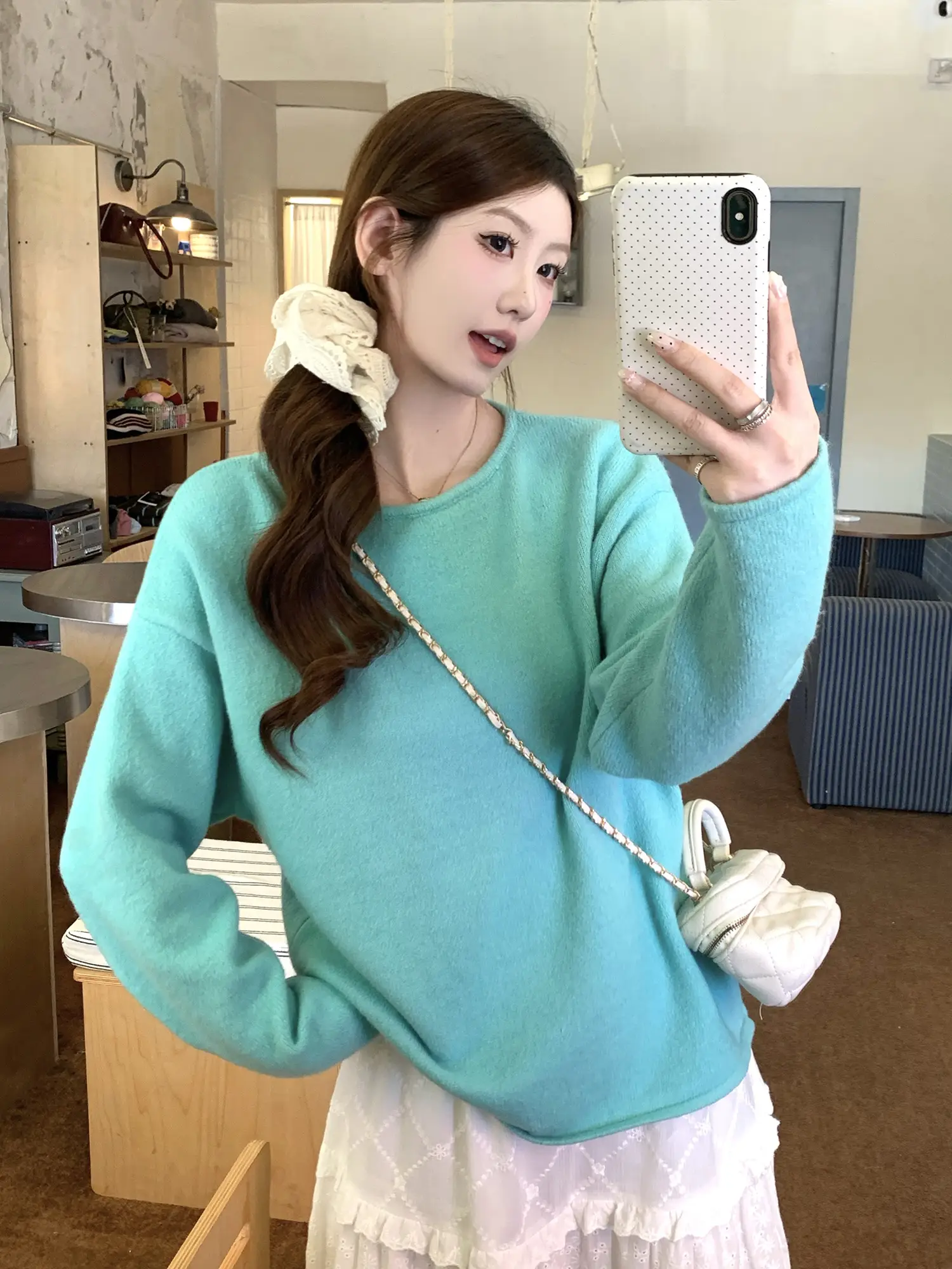 부드러운 블루 니트 상세 이미지 8