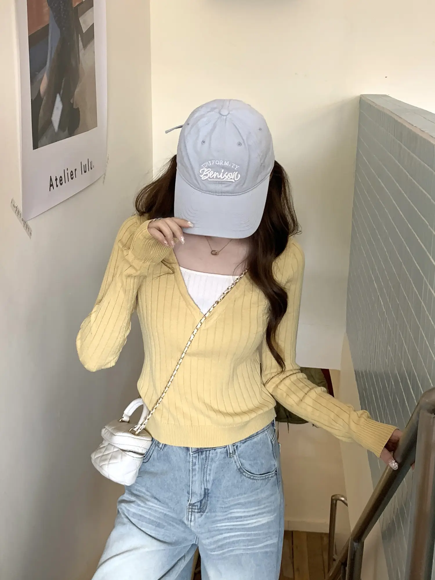 옐로우 니트 상세 이미지 6