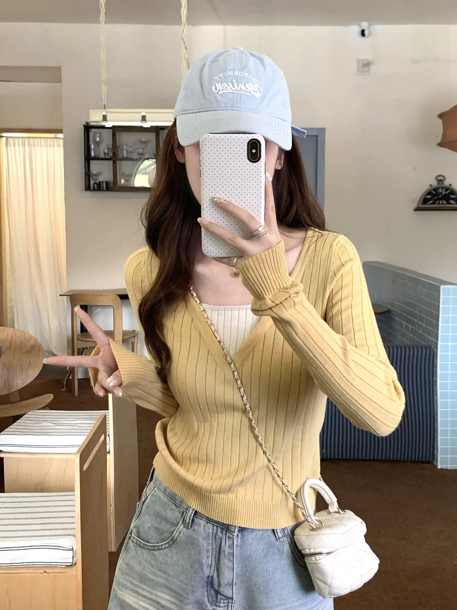옐로우 니트 상세 이미지 8