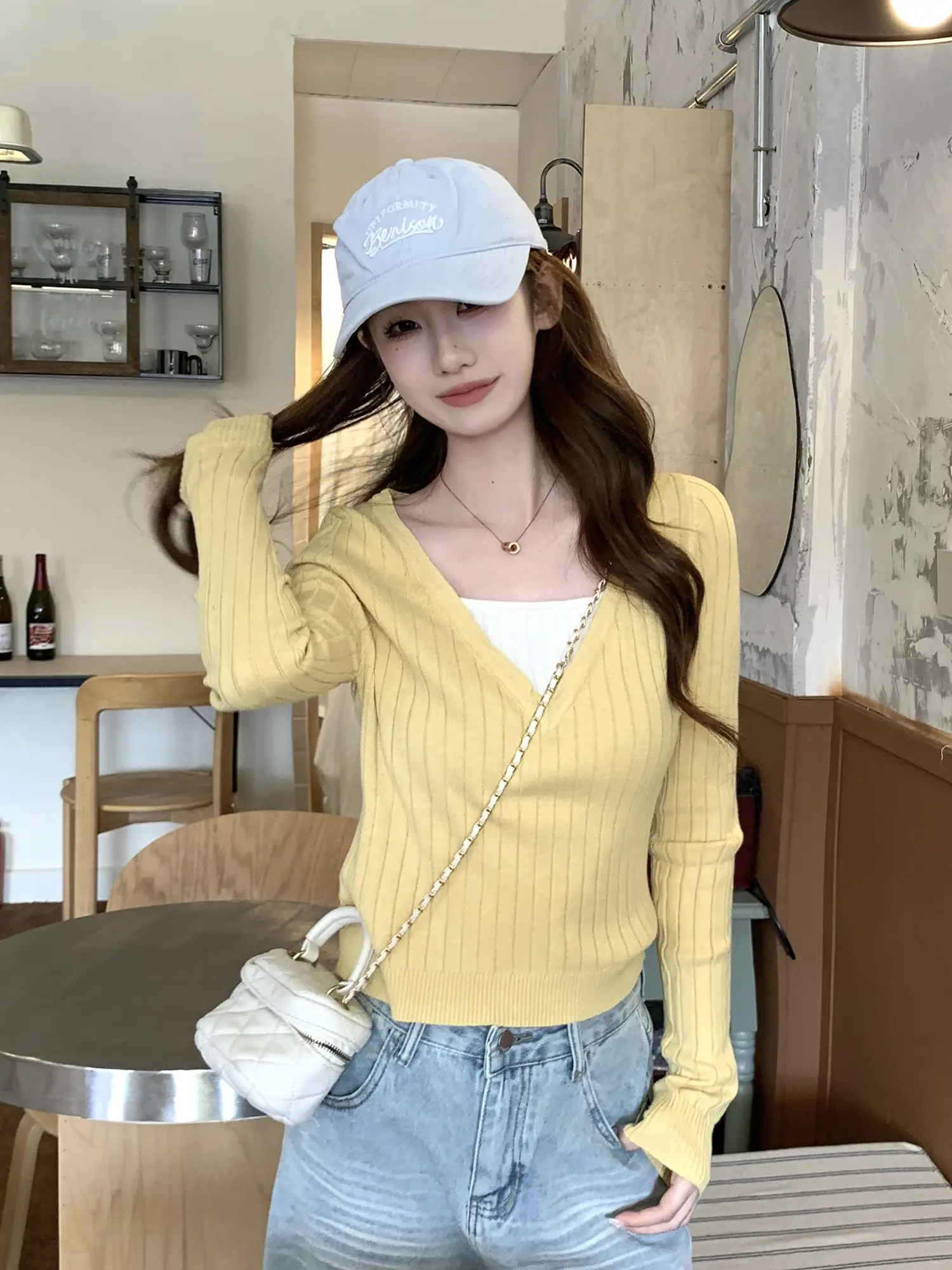 옐로우 니트 상세 이미지 10