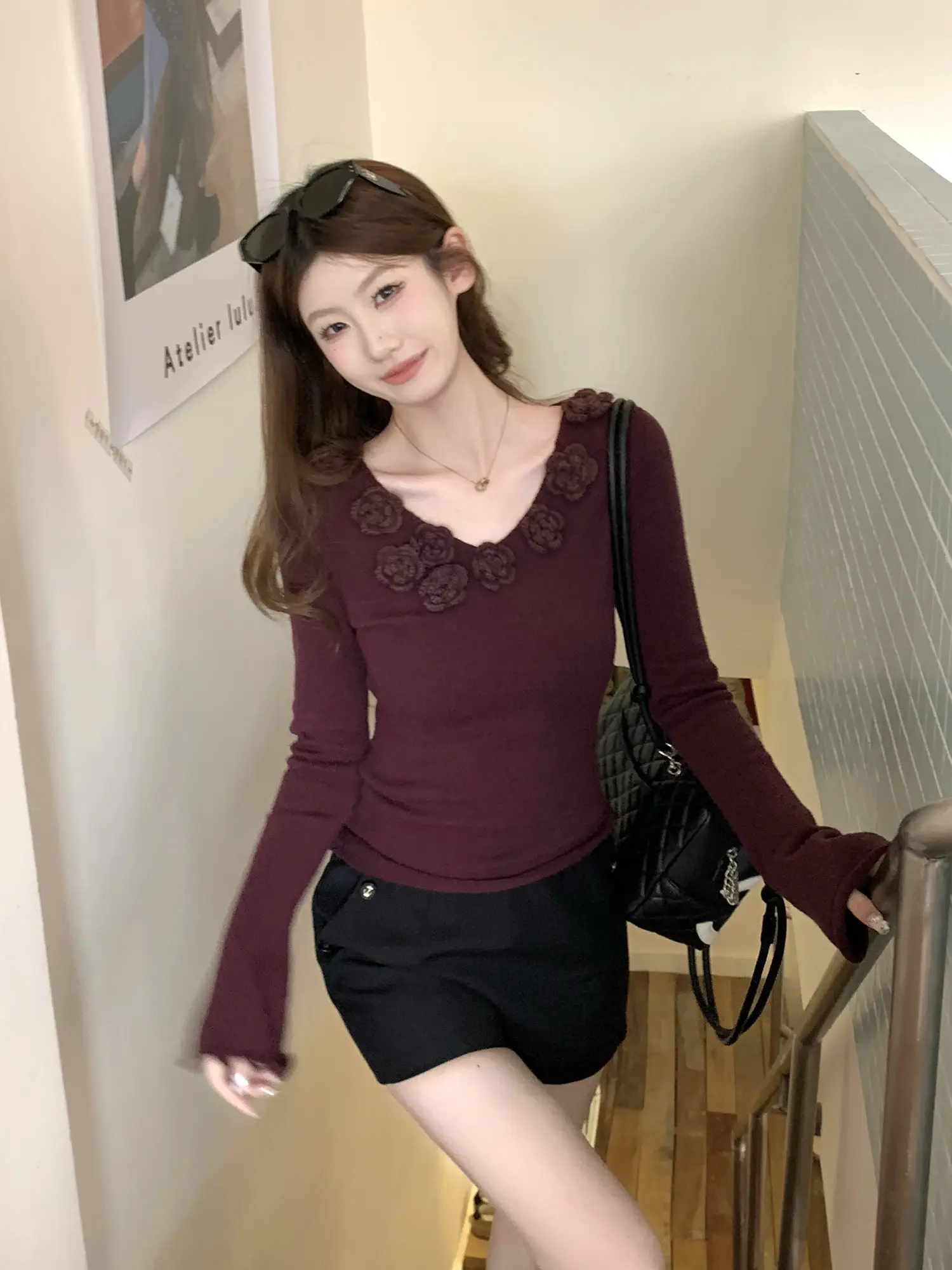 플라워 니트 티셔츠 상세 이미지 5