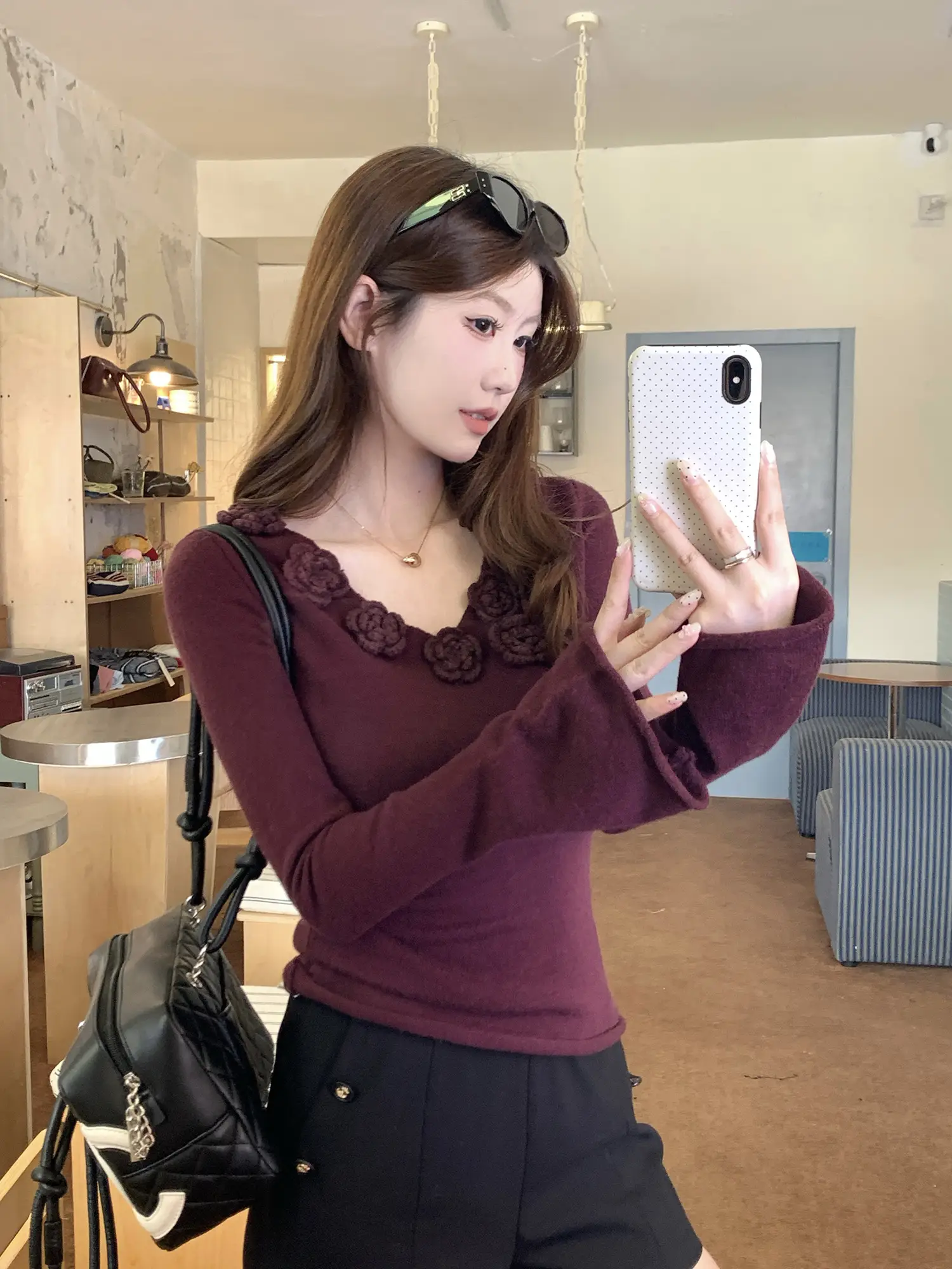 플라워 니트 티셔츠 상세 이미지 7