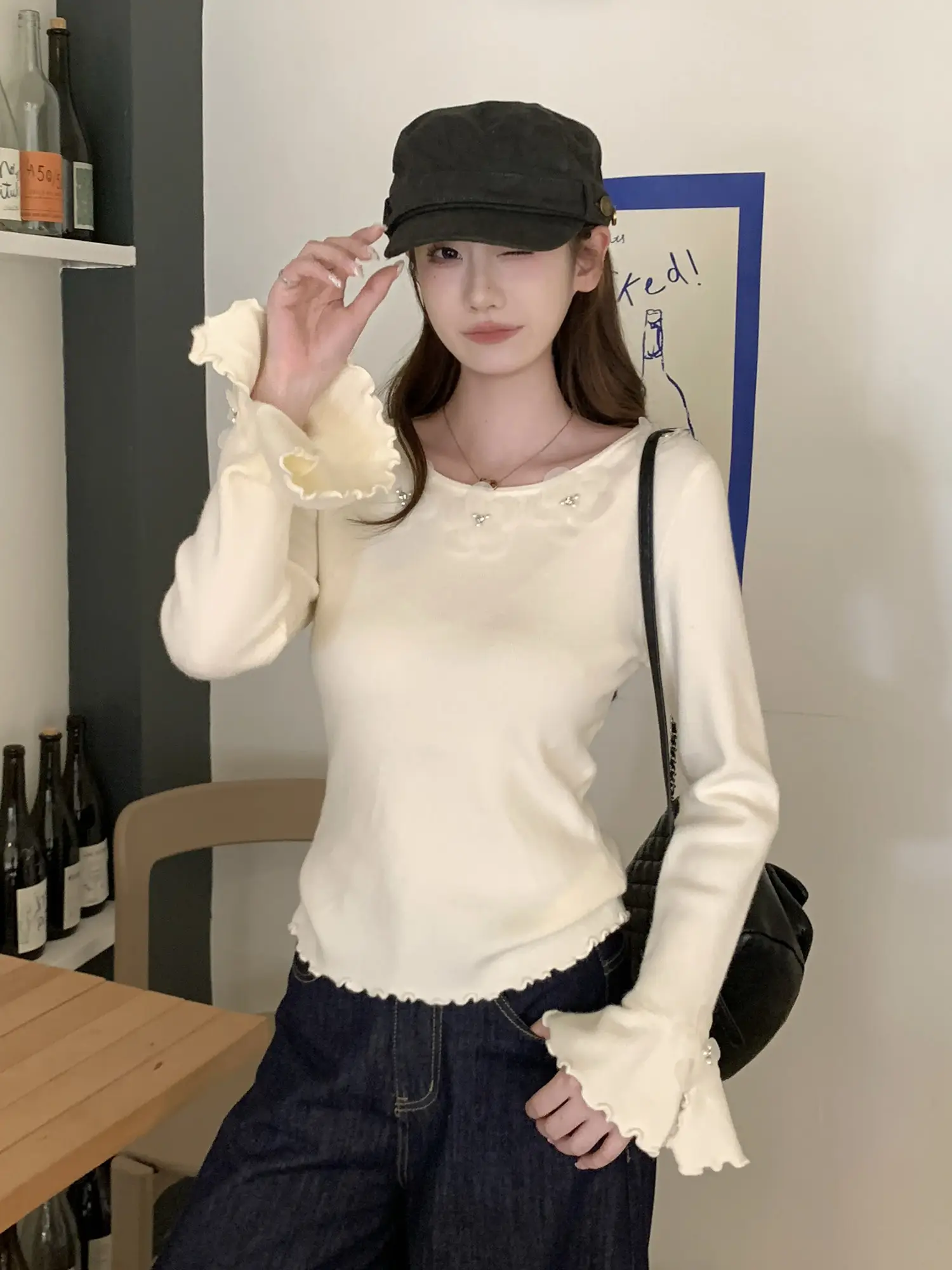 입체 플라워 디테일 니트 상세 이미지 4