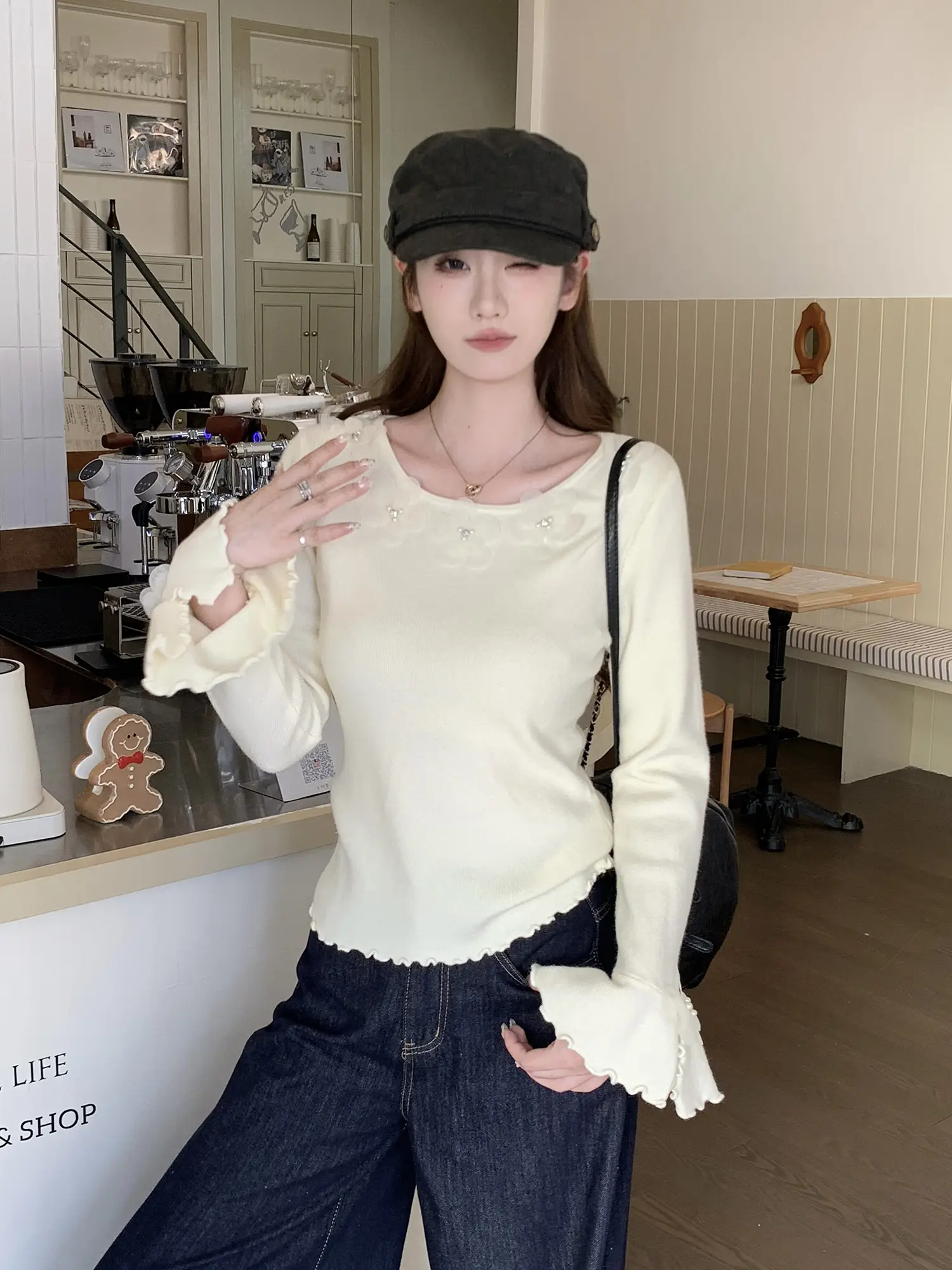 입체 플라워 디테일 니트 상세 이미지 6